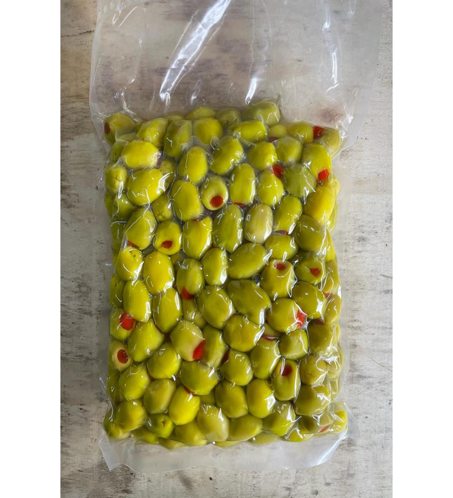 DUMAN GURME Green Olives with Pepper Vacuum 1000 gr