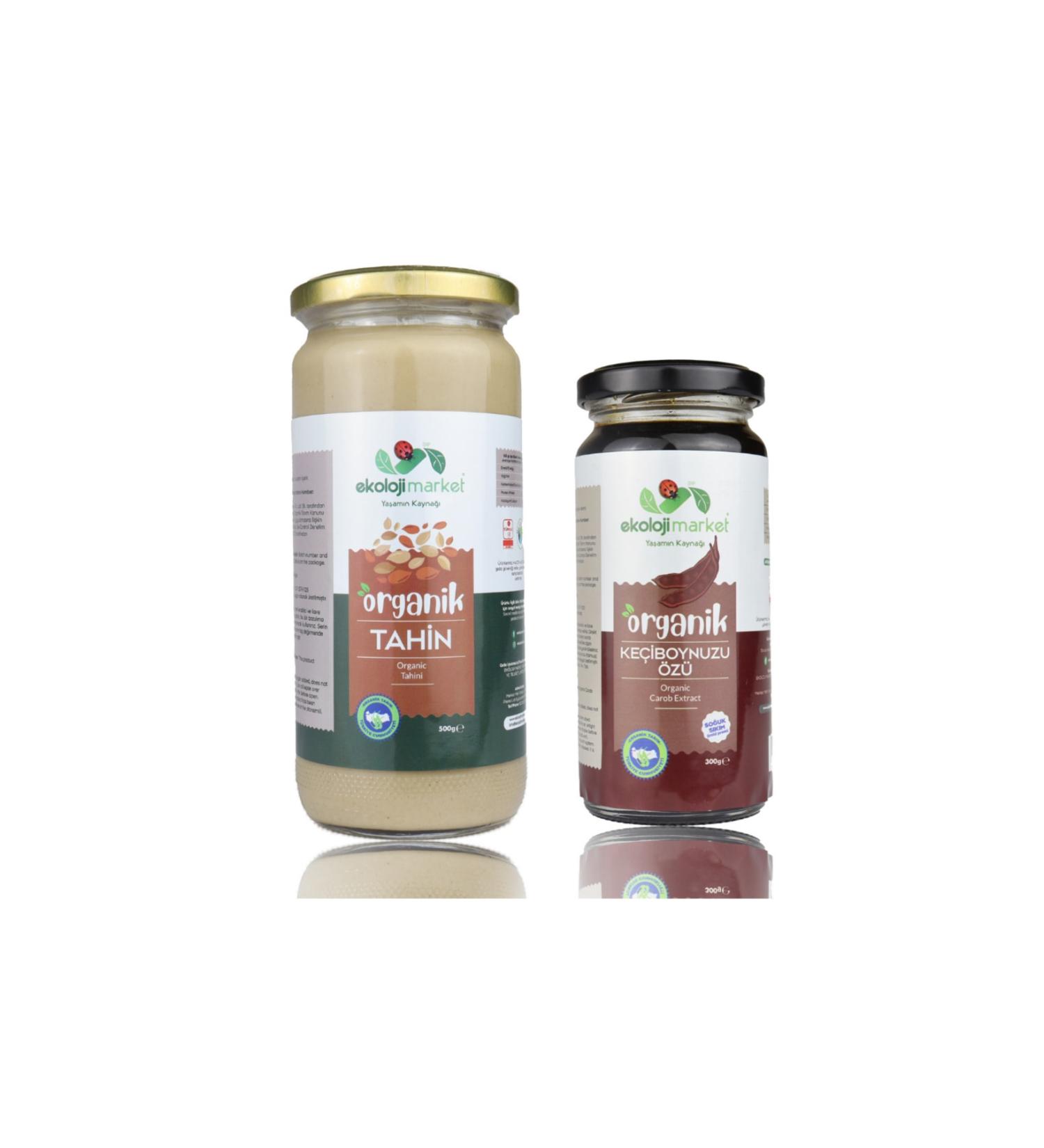 Ecology Market Organic Tahini 500 gr + Carob Extract 300 gr - Buy Online on GoSupps.com