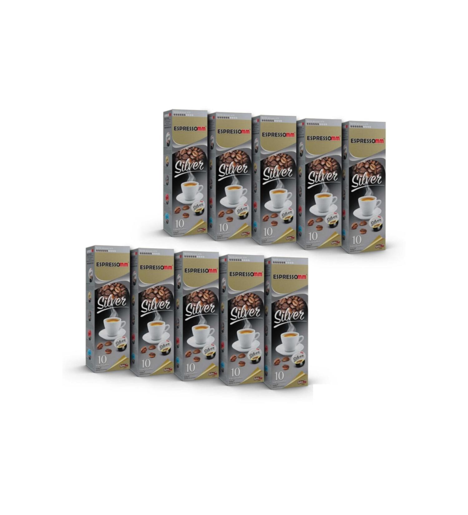 ESPRESSOMM Tchibo Cafissimo Compatible Silver Capsule Coffee (100 PIECES)