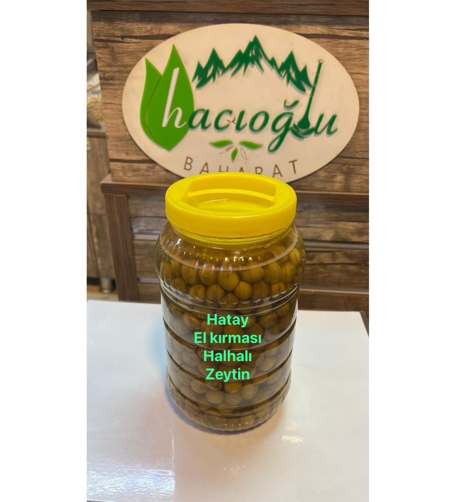 Hac o lu spice Hatay Local Green Halhali Olive Medium Size 2 Kg / 3 Liters