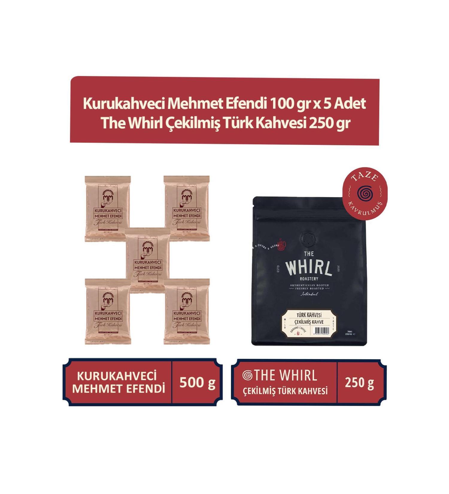 Mehmet Efendi Dry Coffee Maker Mehmet Efendi 100 gr x 5 Pieces and The Whirl Ground Turkish Coffee 250 gr - Buy Online on GoSupps.com