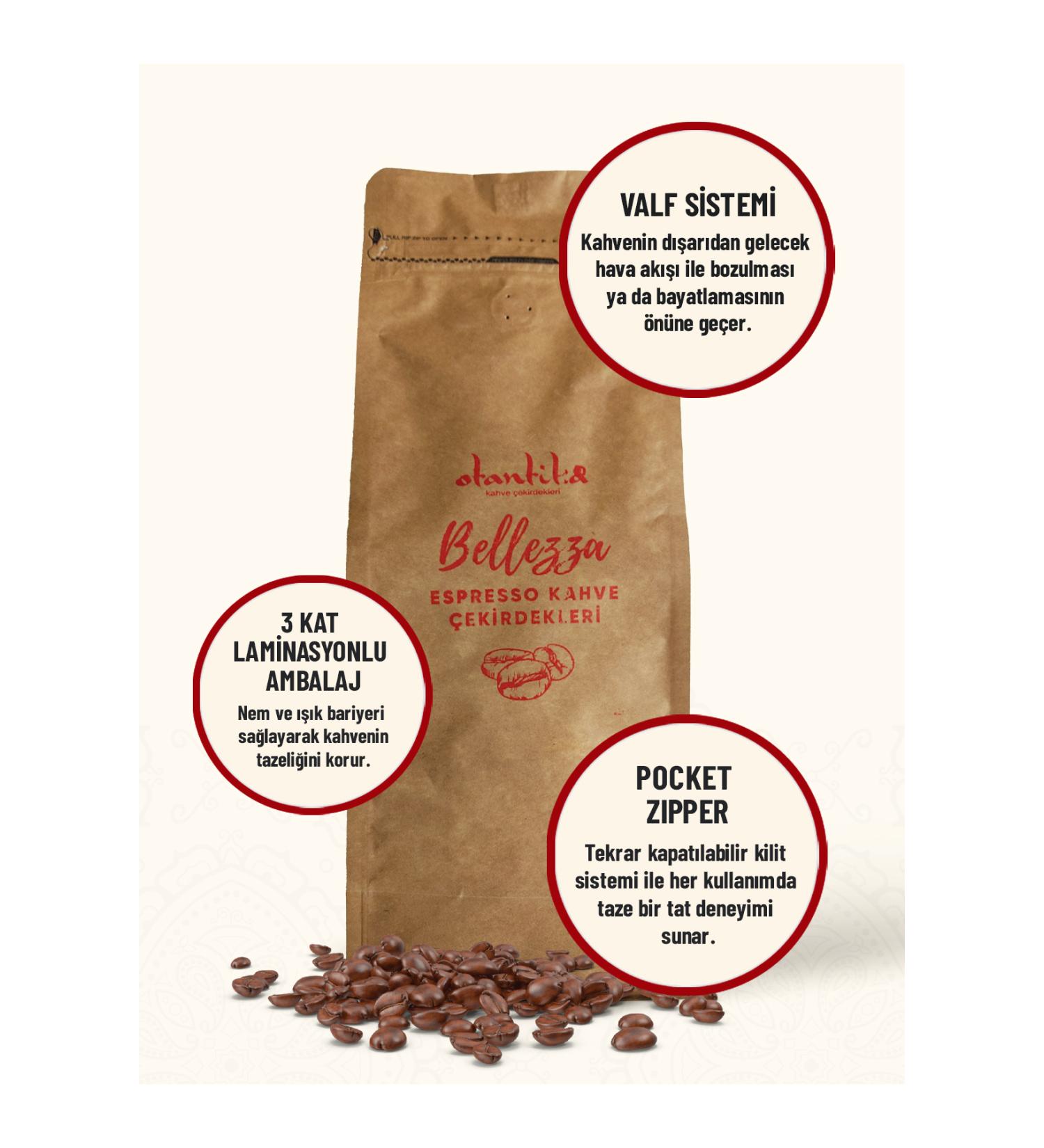 Otantika 1000 gr Bellezza Espresso Coffee Beans - Buy Online on GoSupps.com