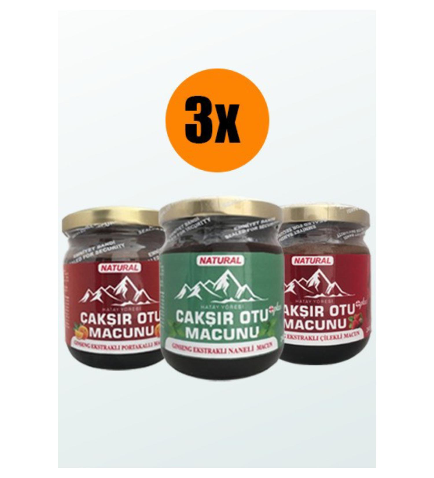 Natural Hatay Region 3 Pack (ORANGE - STRAWBERRY - MINT) Chak r Herb Paste 240gr