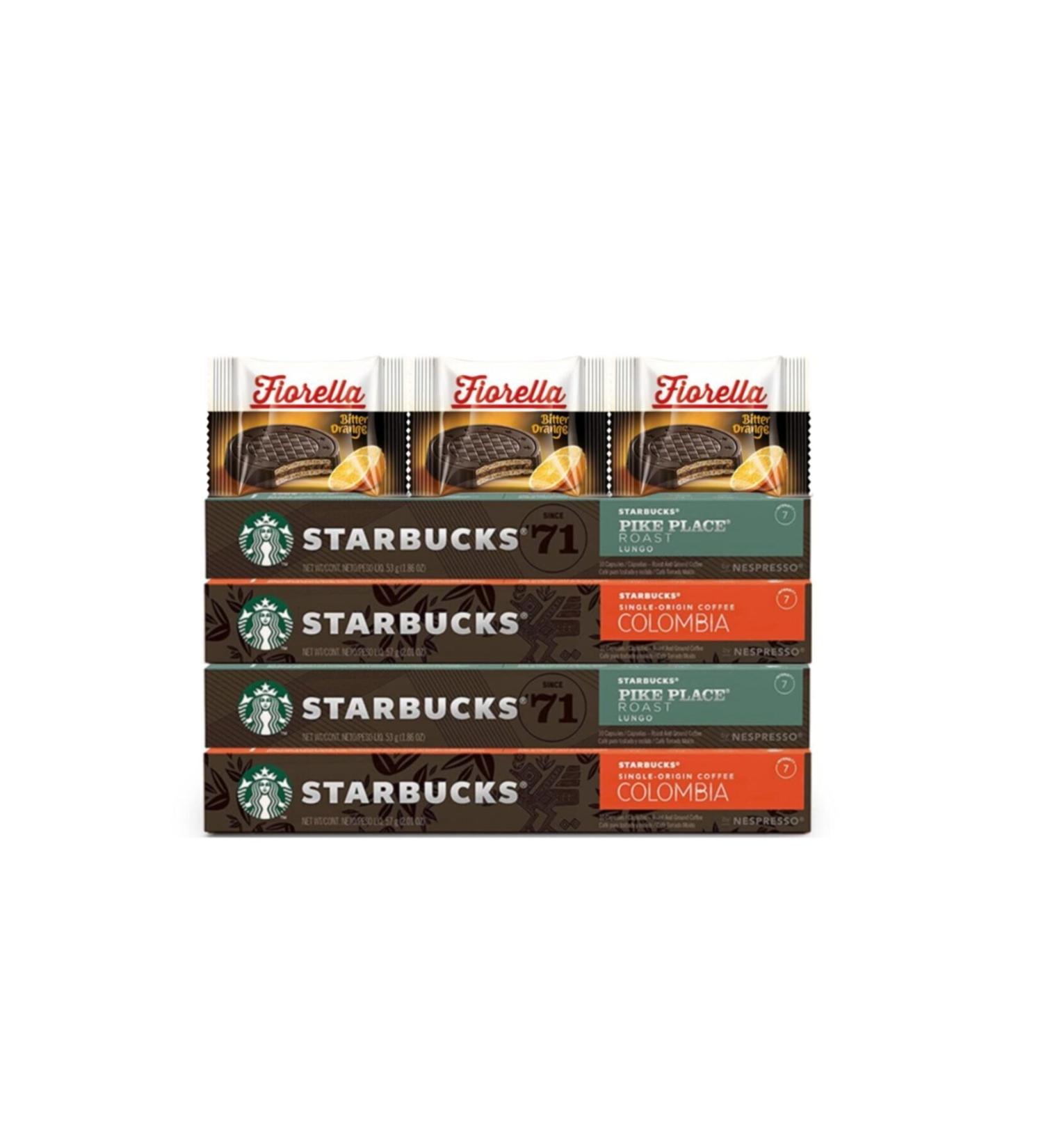 Starbucks 4 Pieces 10 Pike Place & Colombia Nespresso Compatible Capsule Coffee