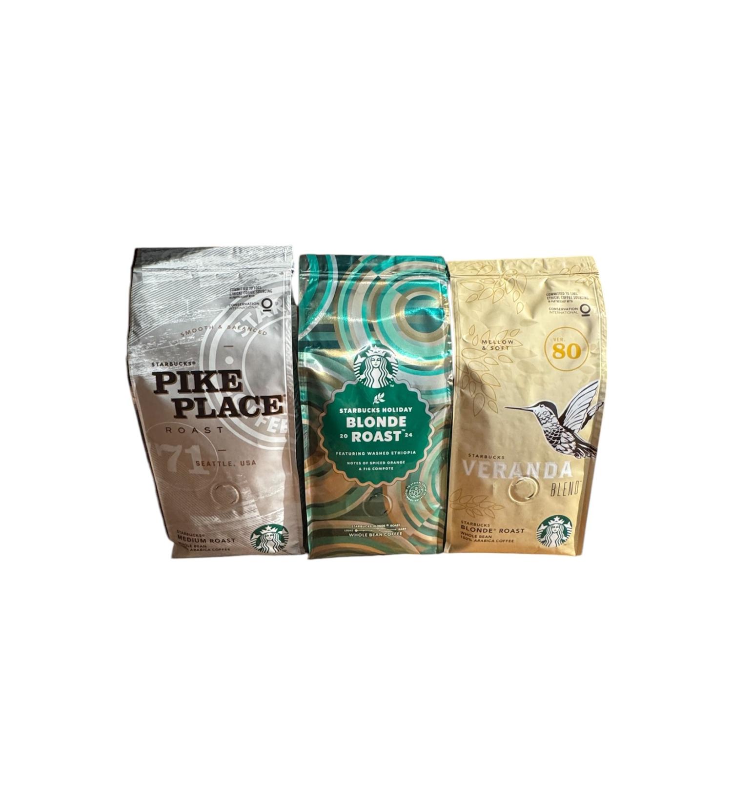Starbucks Bean Coffee Pike Place-Holiday Blonde-Veranda 3x250gr