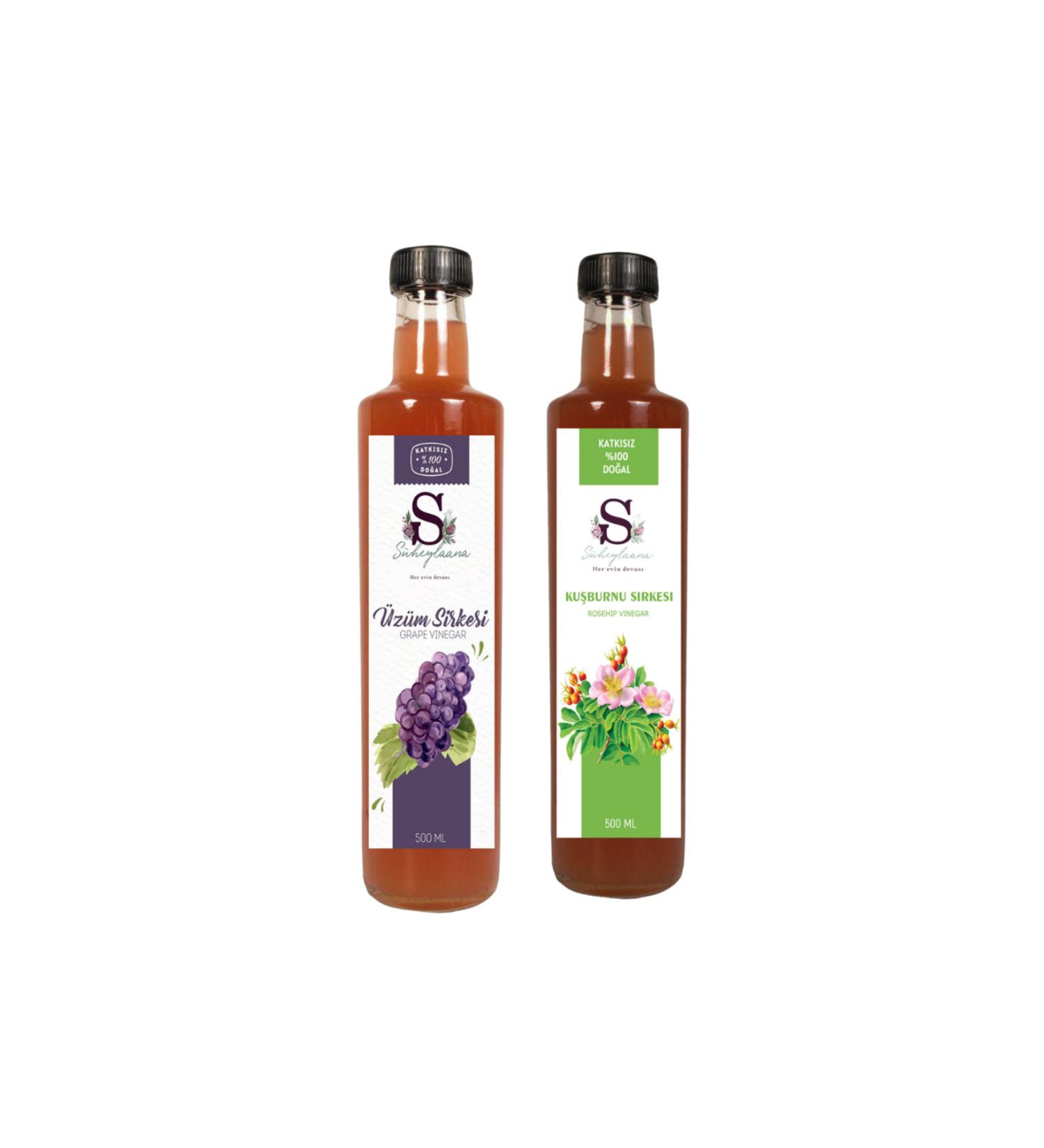 S heylaana Natural Black Grape Vinegar 1500 Ml - Natural Melon Vinegar 500 Ml
