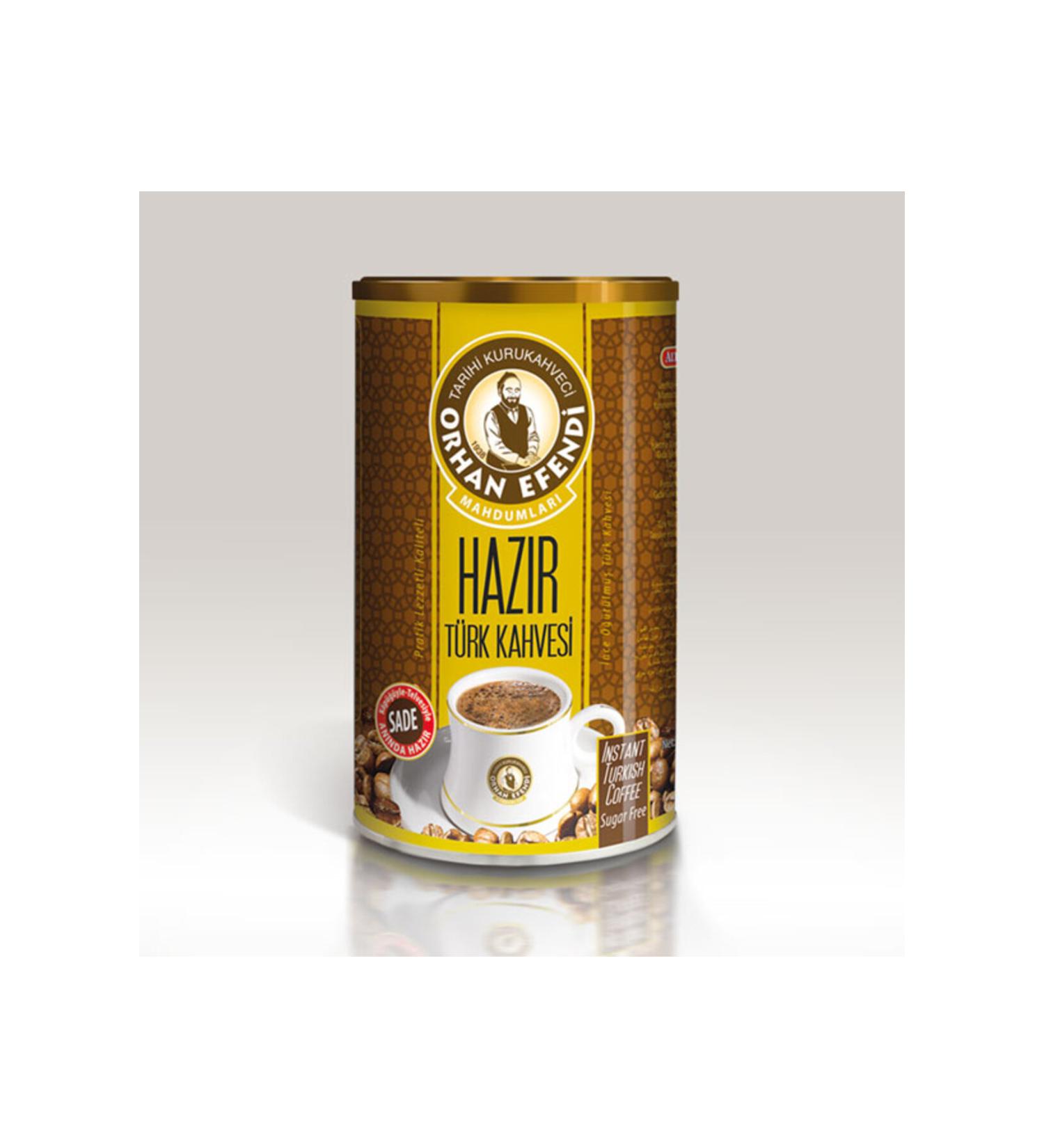 Alt ncezve Orhan Efendi Instant Turkish Coffee Plain (SUGAR FREE) Tin 500 gr