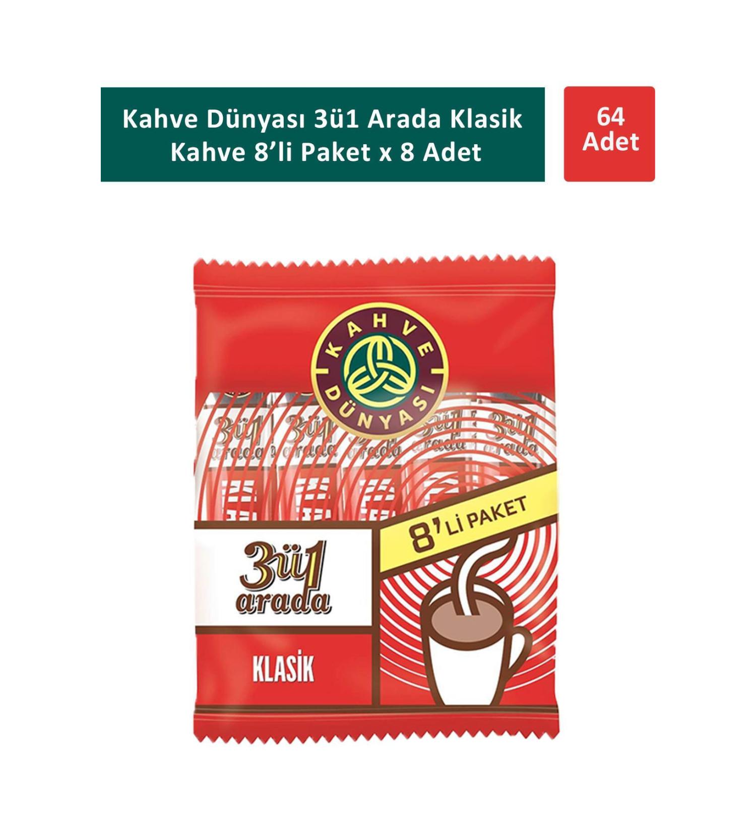 Coffee World 3in1 Classic Coffee 8 x 18 gr x 8 Pieces