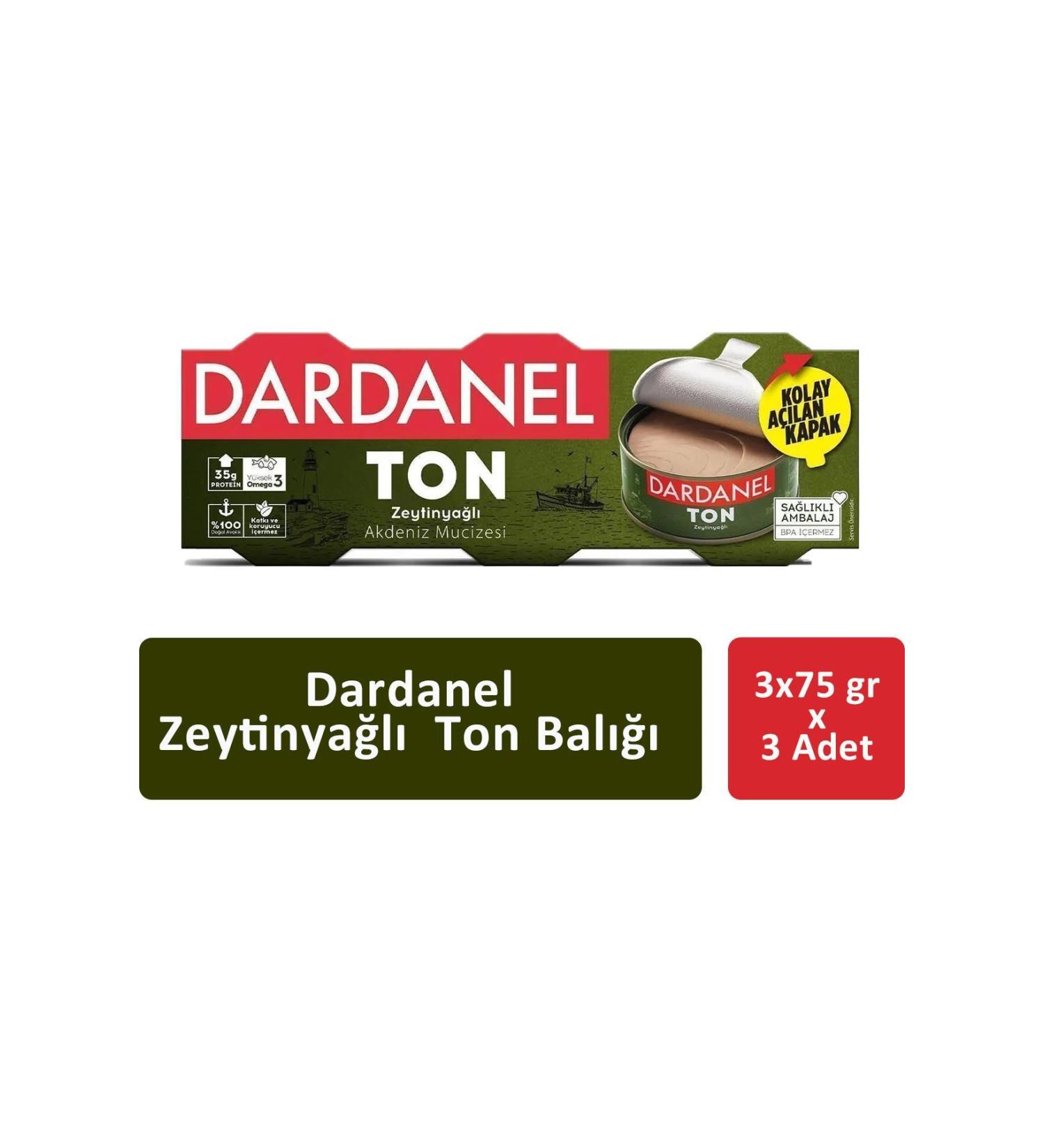 Dardanel Tuna in Olive Oil 3 x 75 gr x 3 Pieces