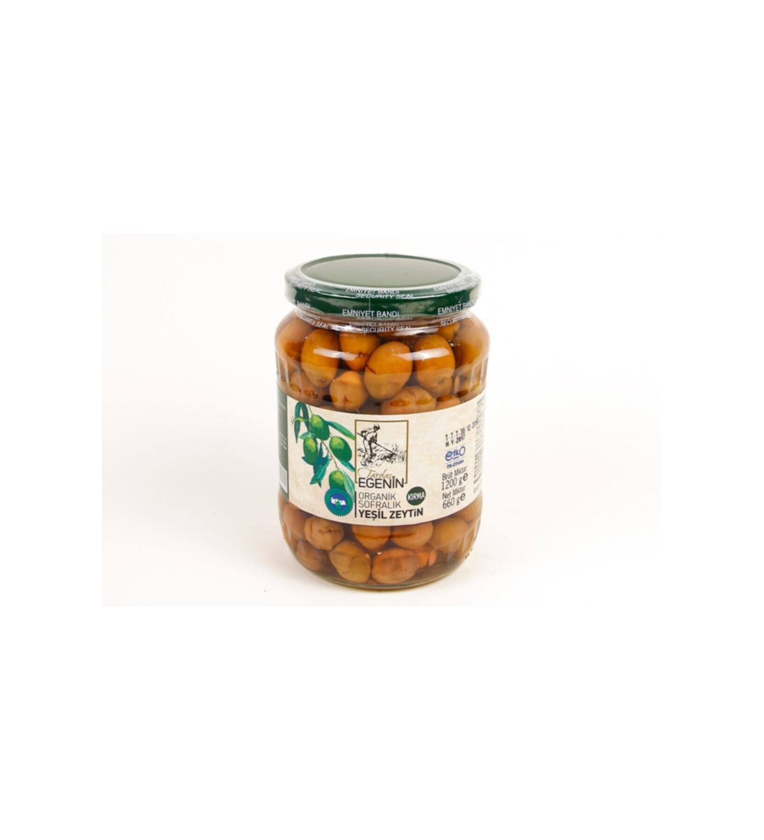 Tarda Aegean Organic Green Olives (cracked) - 420gr -