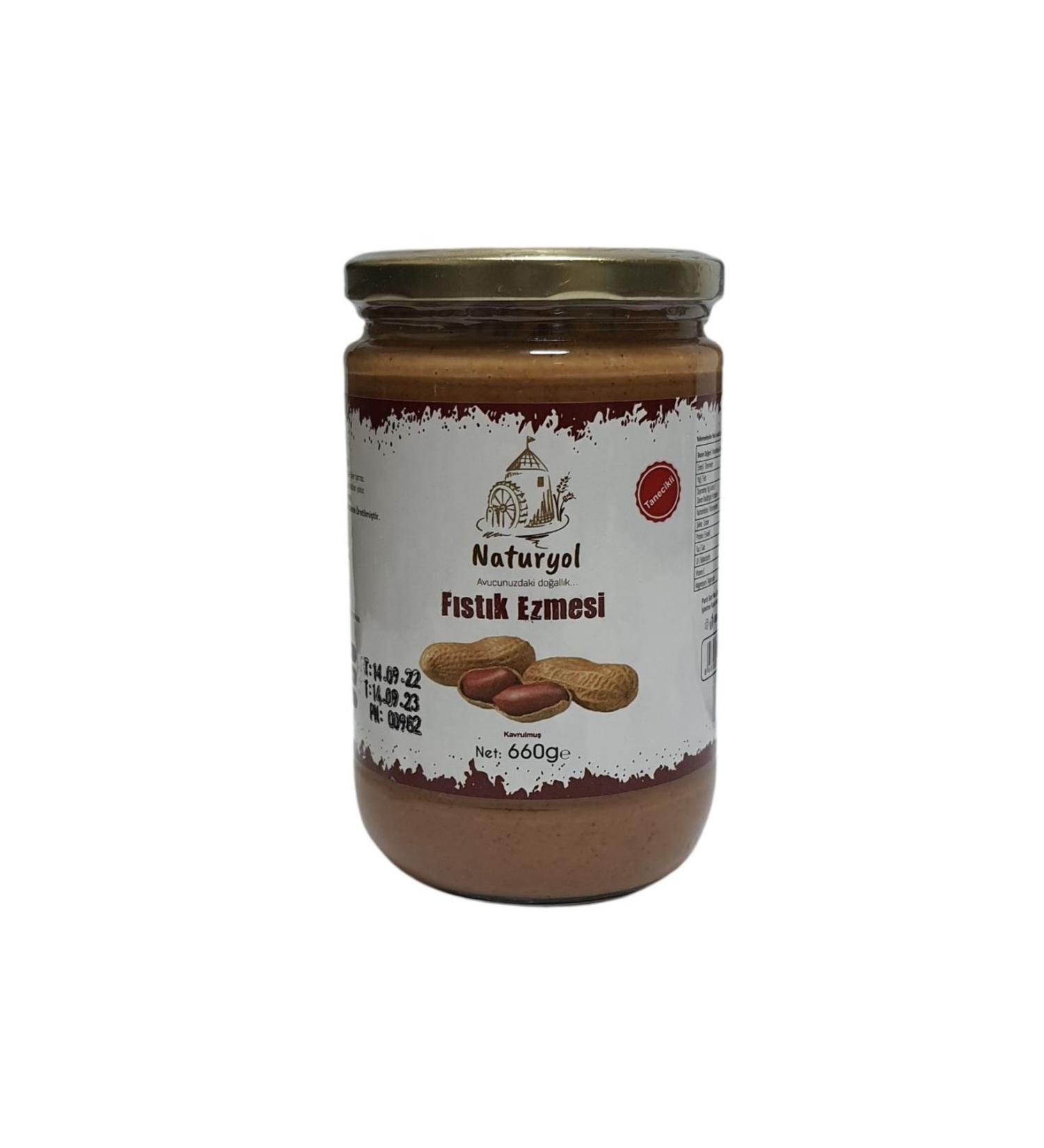 NATURYOL Natural Roasted Peanut Butter Sugar-Free Additive-Free 100 Percent Pure 660 Gr