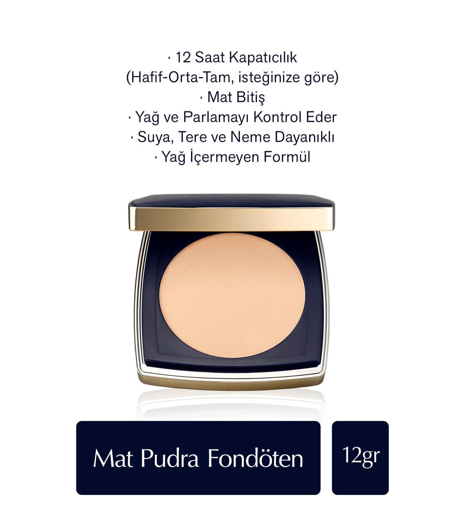 Estee Lauder DOUBLE WEAR MOISTURIZING MATTE POWDER FOUNDATION - 3C2 PEBBLE - 12 GR Foundation