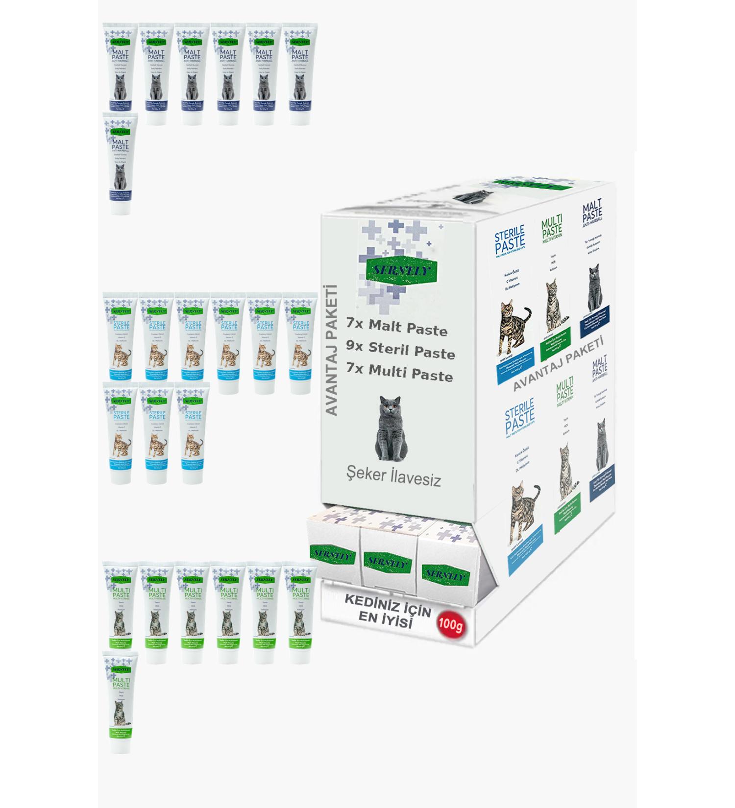 Sernely Cat Malt Advantageous Package (Malt Paste 8x100gr Multi Paste 5x100gr Sterile Paste 4x100gr)-1274