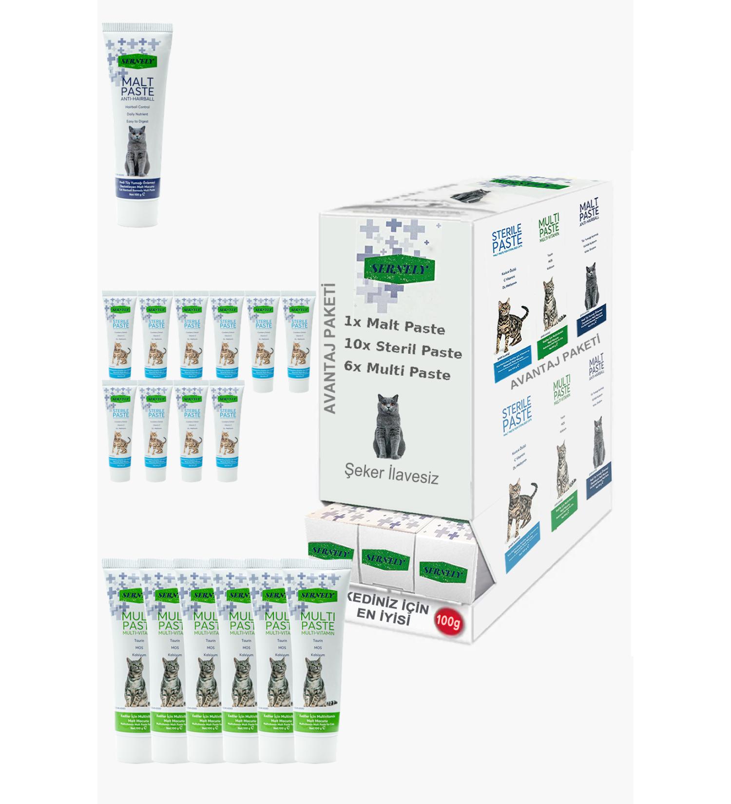 Sernely Cat Malt Advantageous Package (Multi Paste 10x100gr Malt Paste 5x100gr Sterile Paste 1x100gr)-972