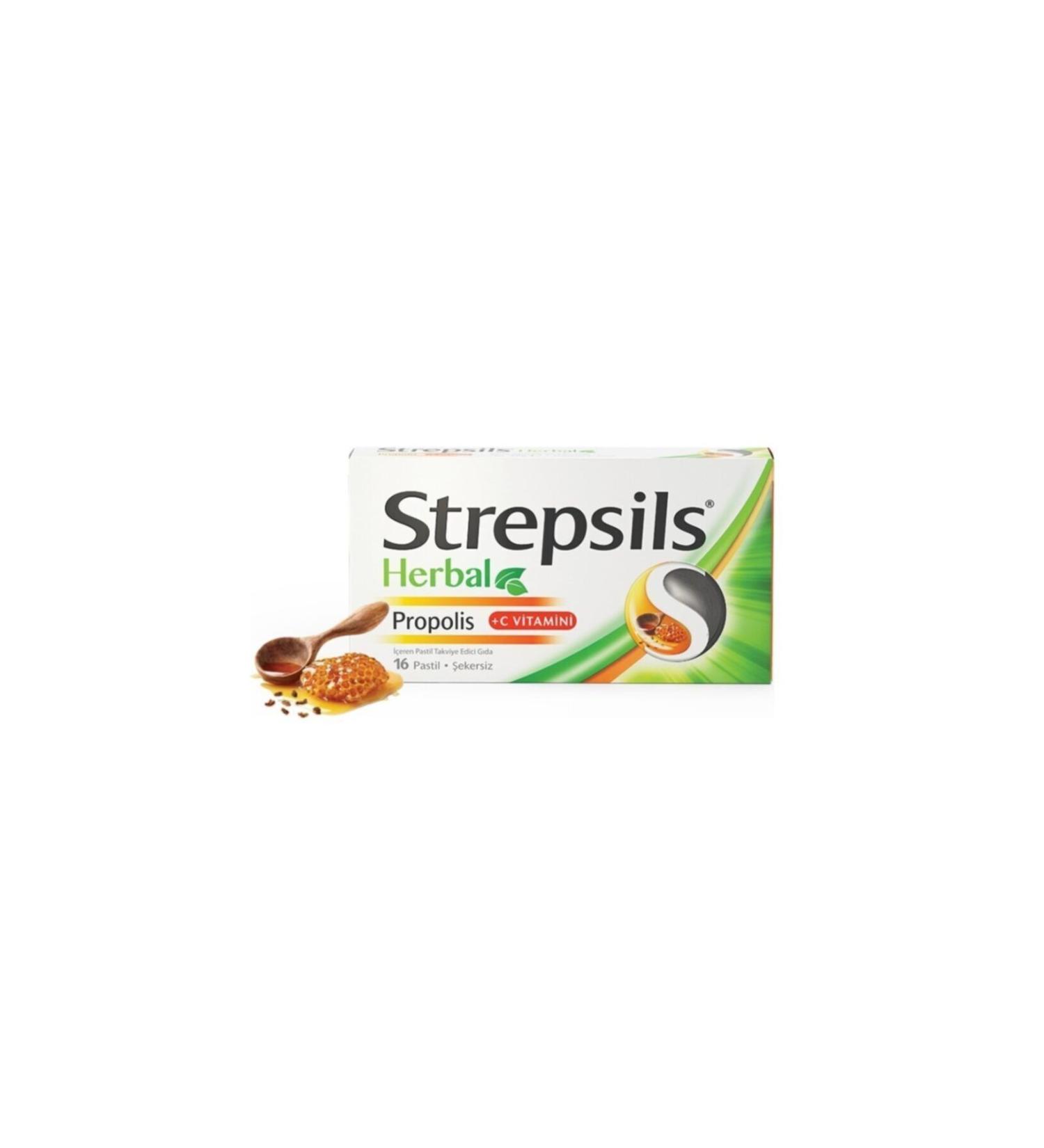 Strepsils Herbal Propolis + 16 Lozenges with Vitamin C