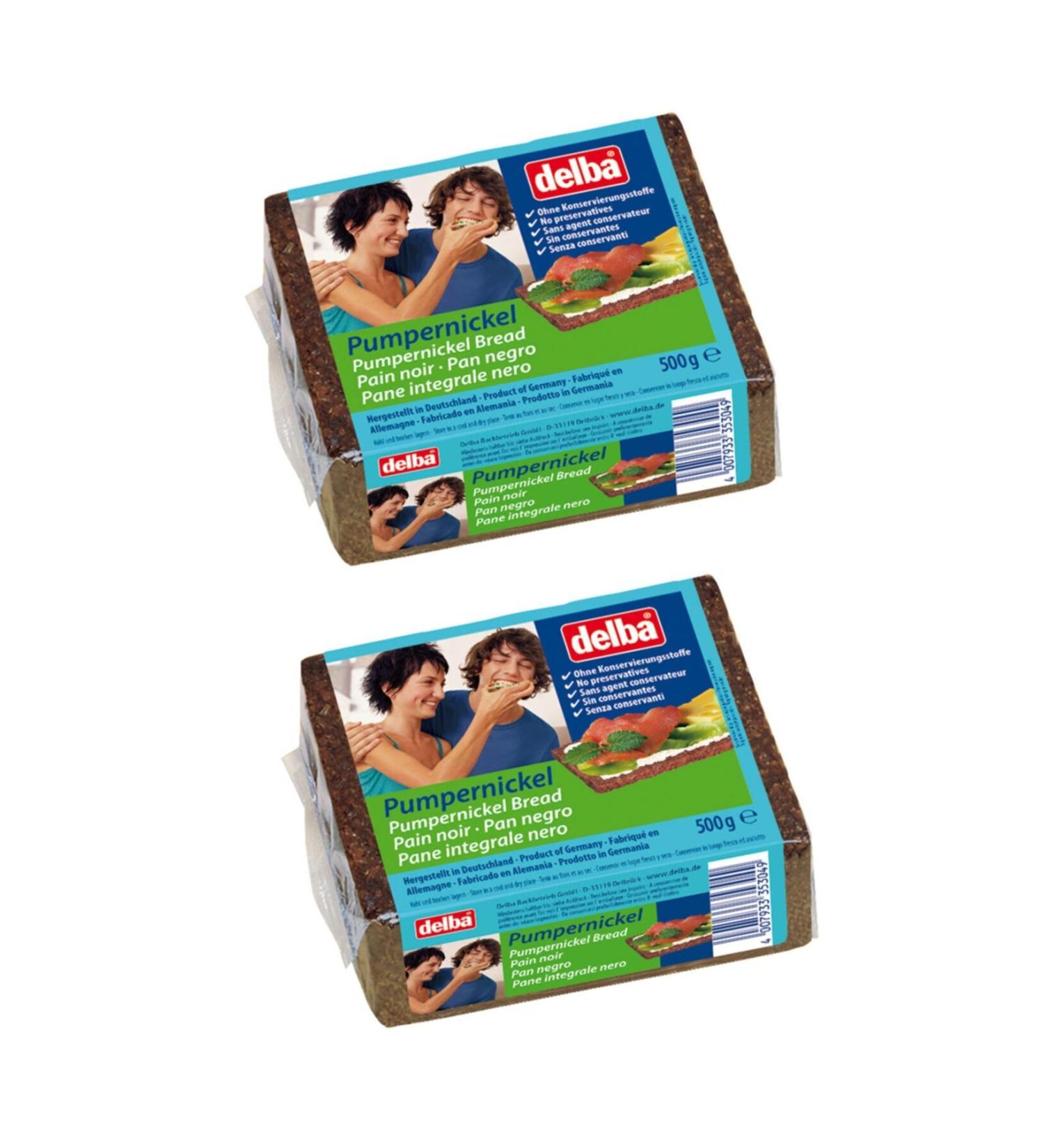 Delba Pumpernickel / Whole Grain Black Rye 500 Gr X 2 Pcs Advantage Package