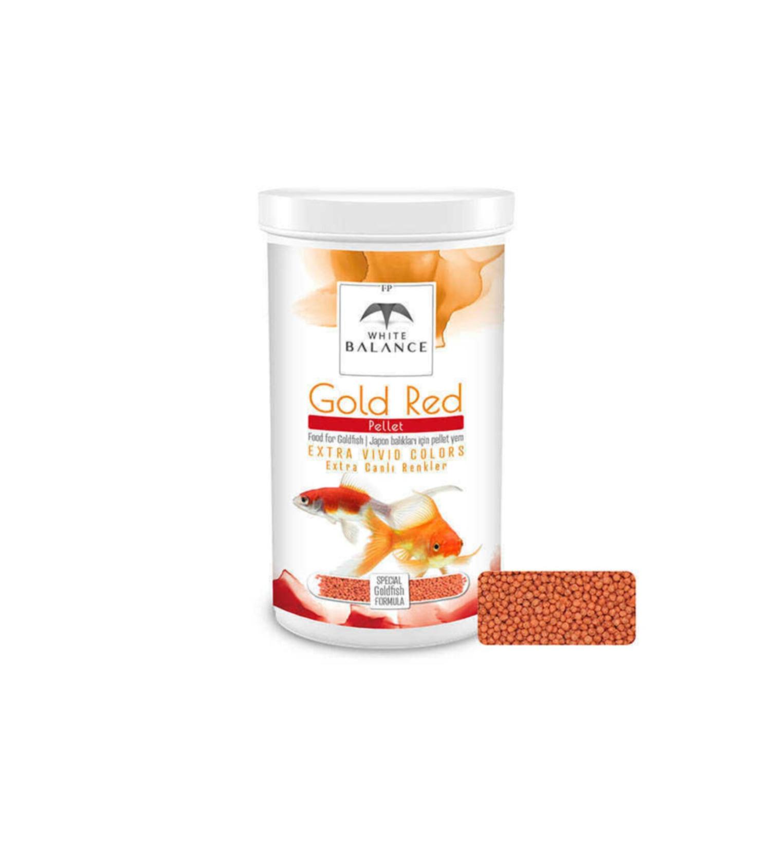 White Balance Goldfish Gold Red Pellets Food 250ml