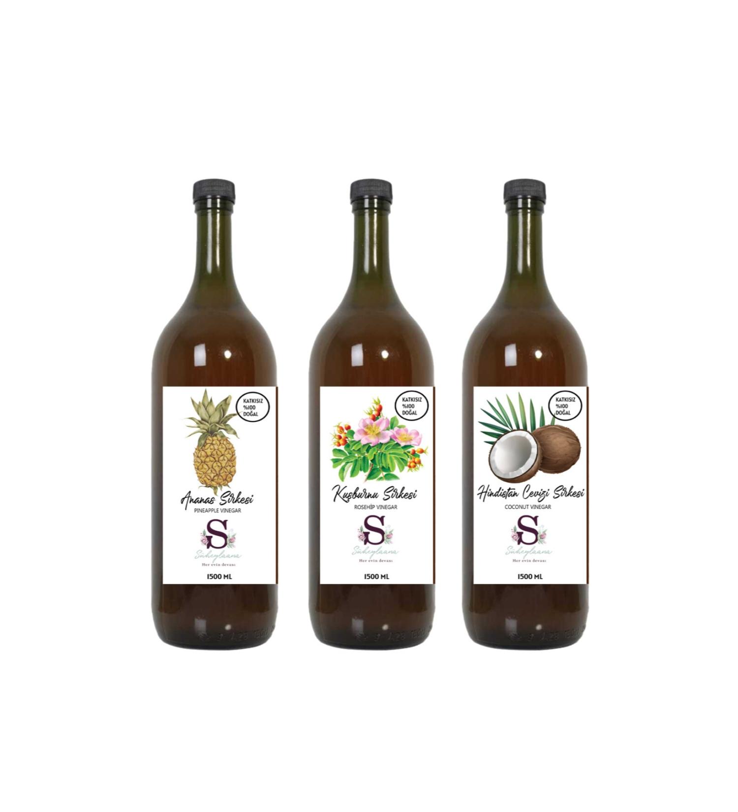 S heylaana Natural Oleaster Lavender Rosehip Lemon & Pineapple and Orange Vinegar 500 Ml
