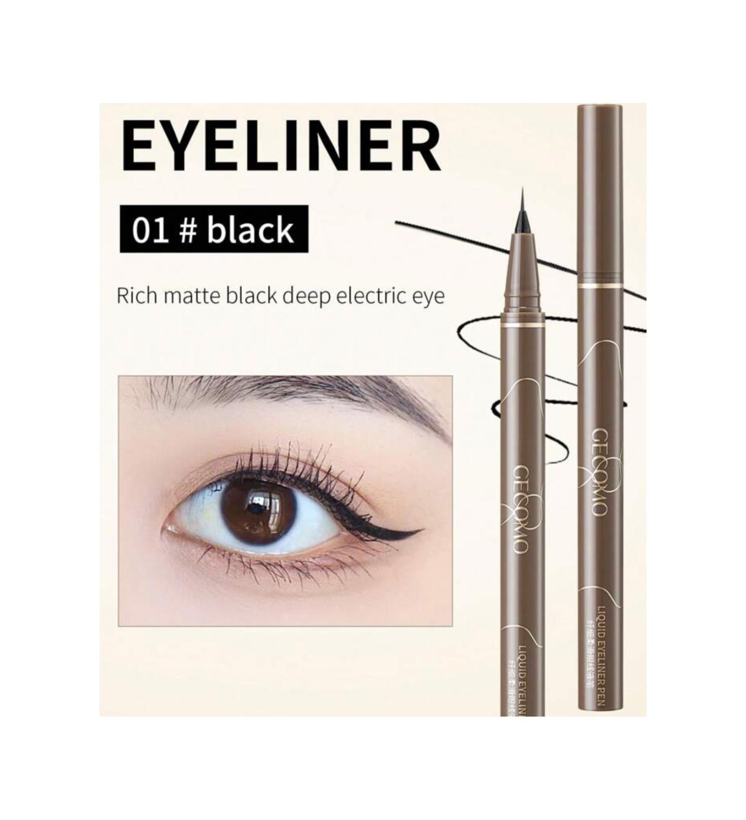 GECOMO Ultra Fine Liquid Eyeliner pen Ultra fine Black eyeliner pen waterproof black eyeliner