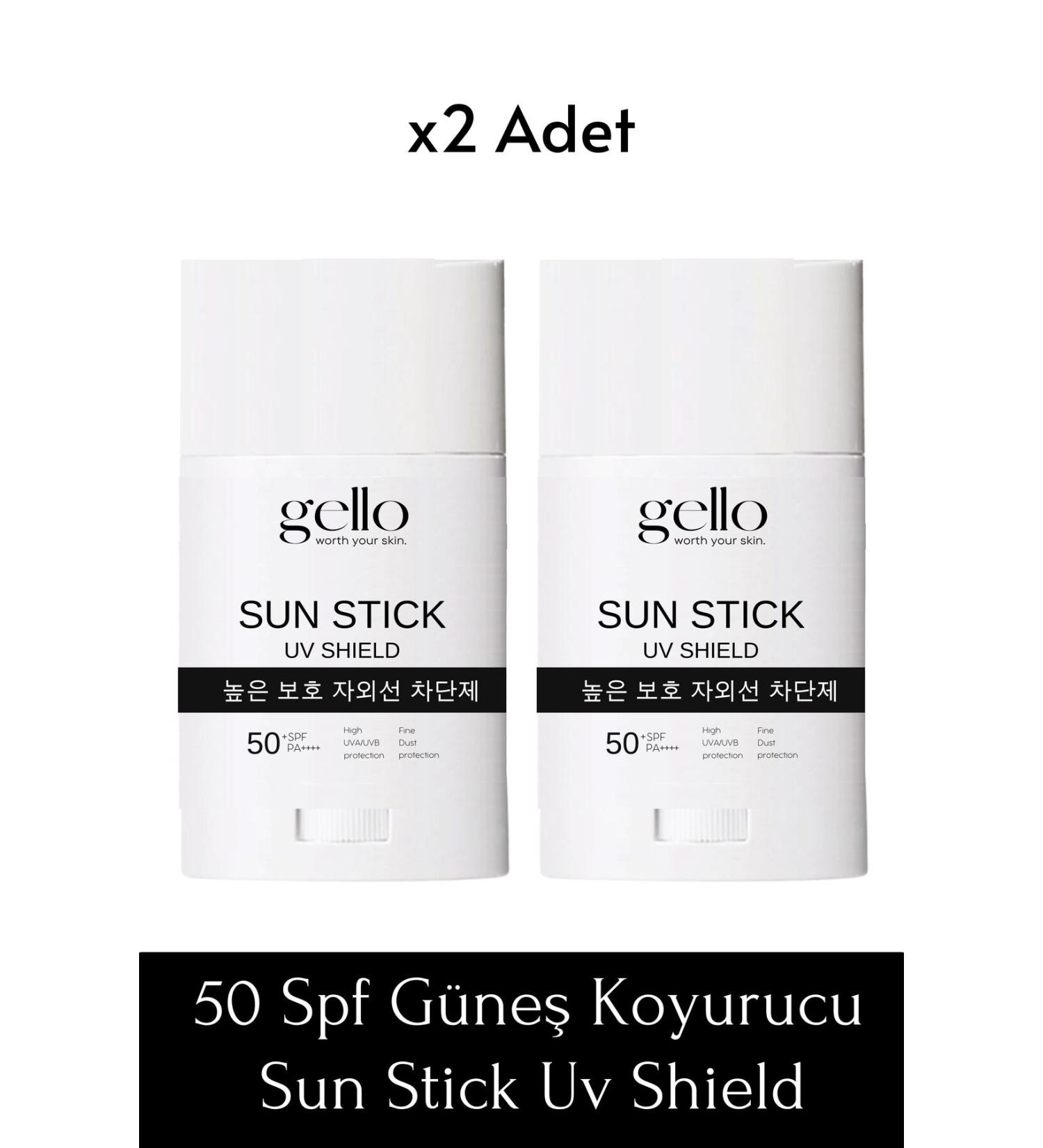 GELLO 2-Pack Stick Sun Cream 50 Spf - Sun Stick Uv Shield (2 Pieces) - Buy Online on GoSupps.com