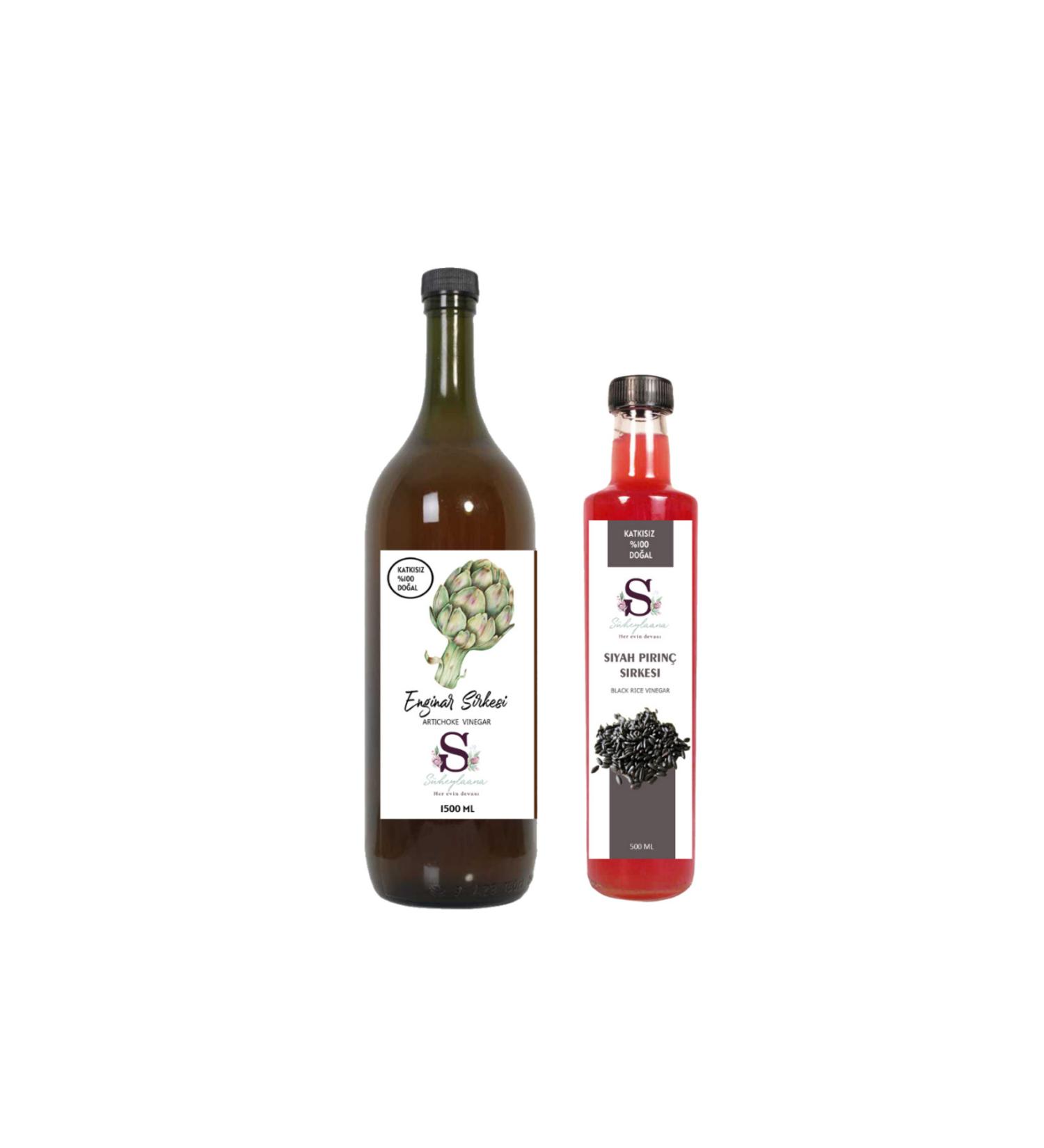 S heylaana Natural Artichoke Vinegar 2000 Ml - Natural Black Grape Vinegar 500 Ml
