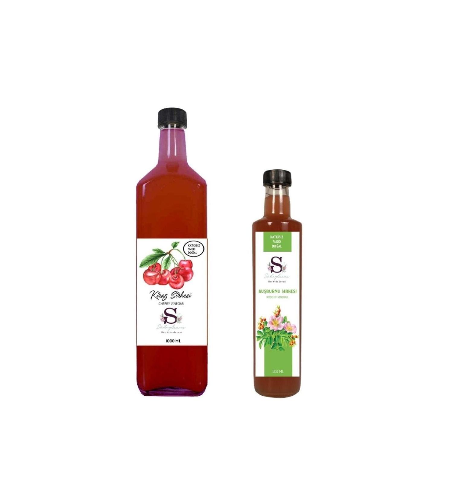 Suheylaana Natural Cherry Vinegar 2000 Ml - Natural Lemon & Ginger Vinegar 500 Ml