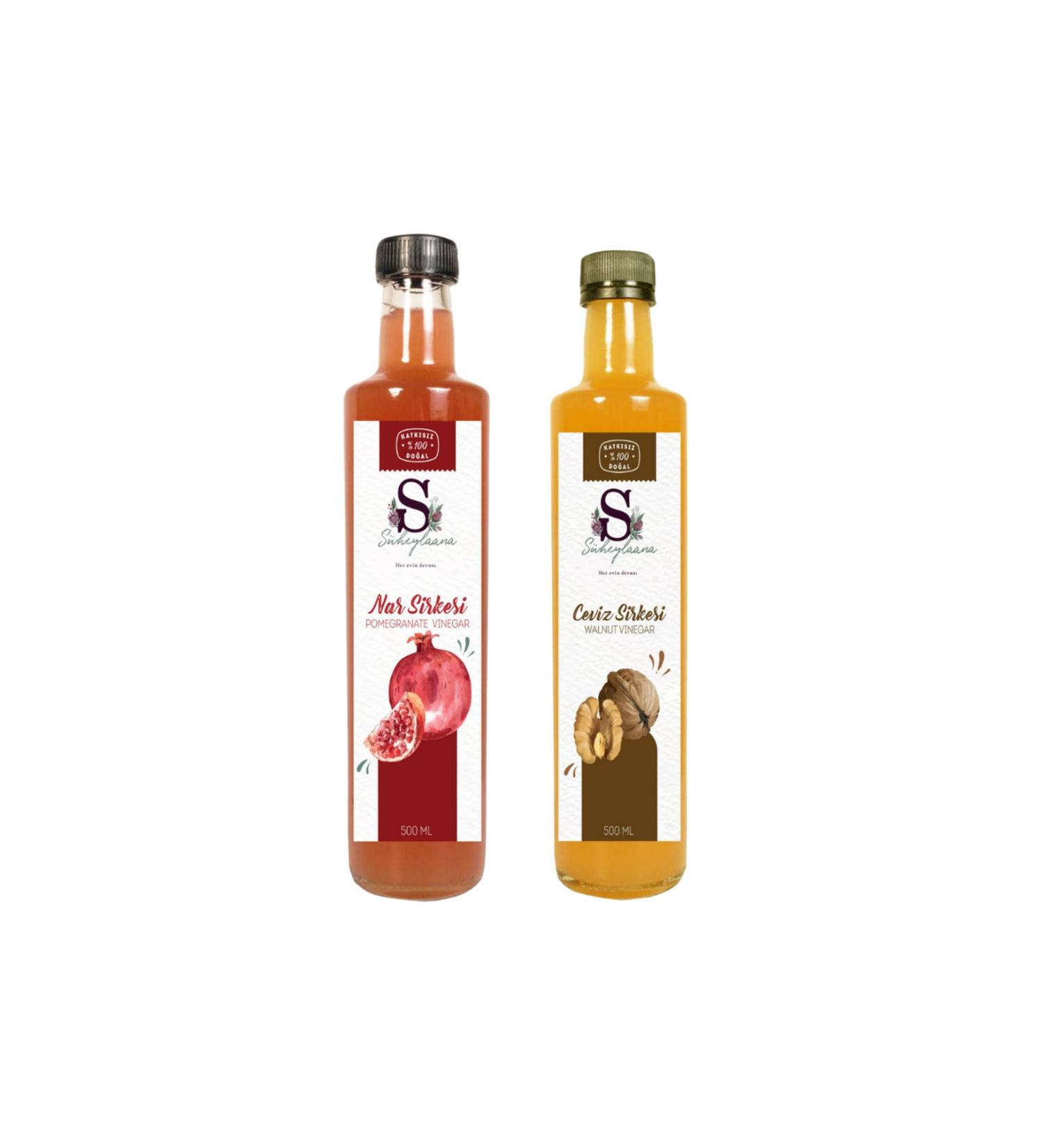 Suheylaana Natural Pomegranate Vinegar 2000 Ml - Natural Tangerine Vinegar 500 Ml