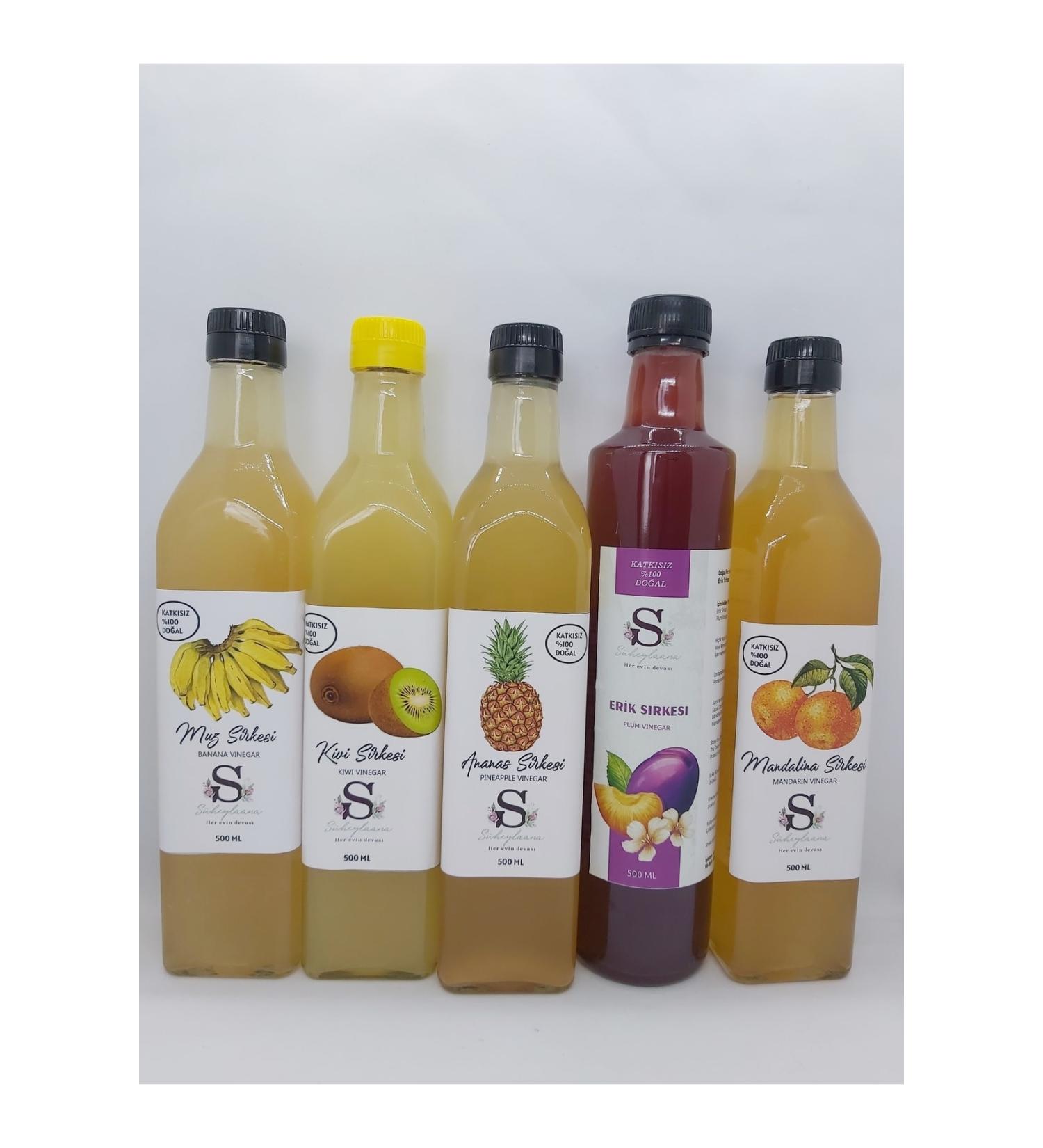 Nursima Grape Vinegar 500 Ml + Apple Vinegar 500 Ml + Walnut Vinegar 500 Ml