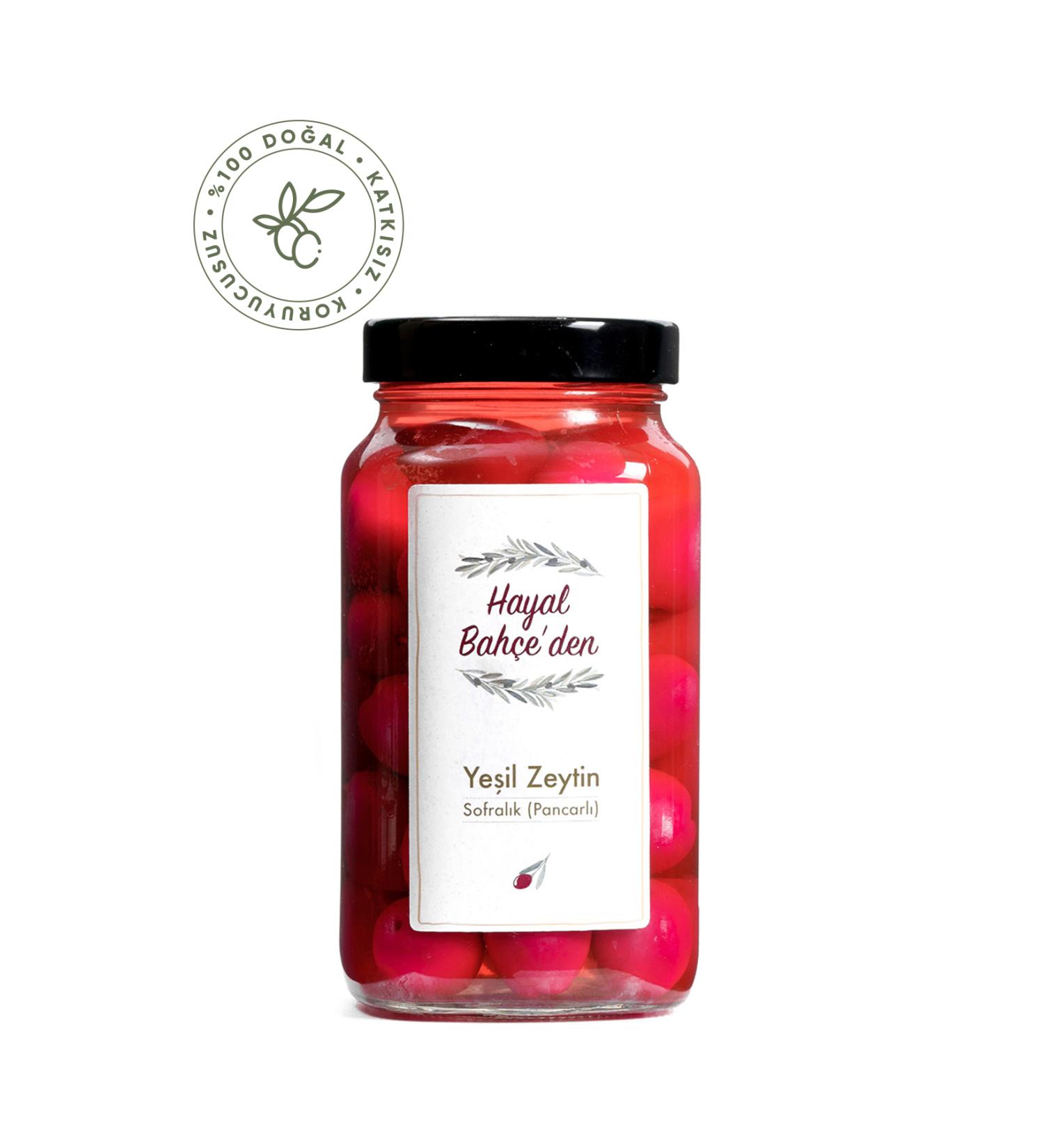 Green Olives with Beetroot from Hayal Bah e - Large