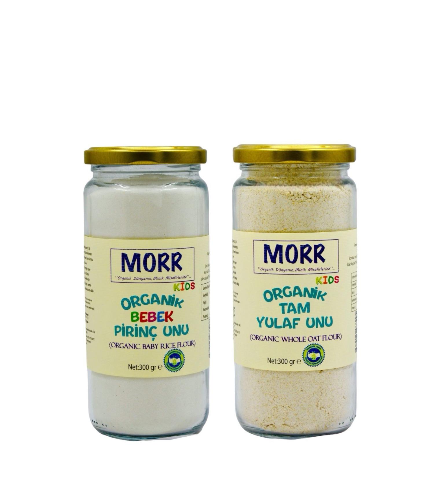 MORR ORGANIC Organic Rice Flour and Organic Whole Oat Flour Set of 2