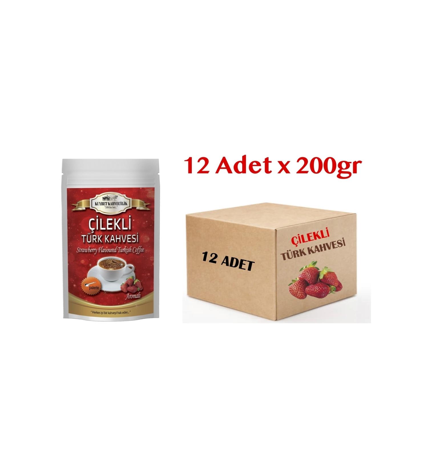 KUYBET 12x200 Gr Strawberry Flavored Turkish Coffee