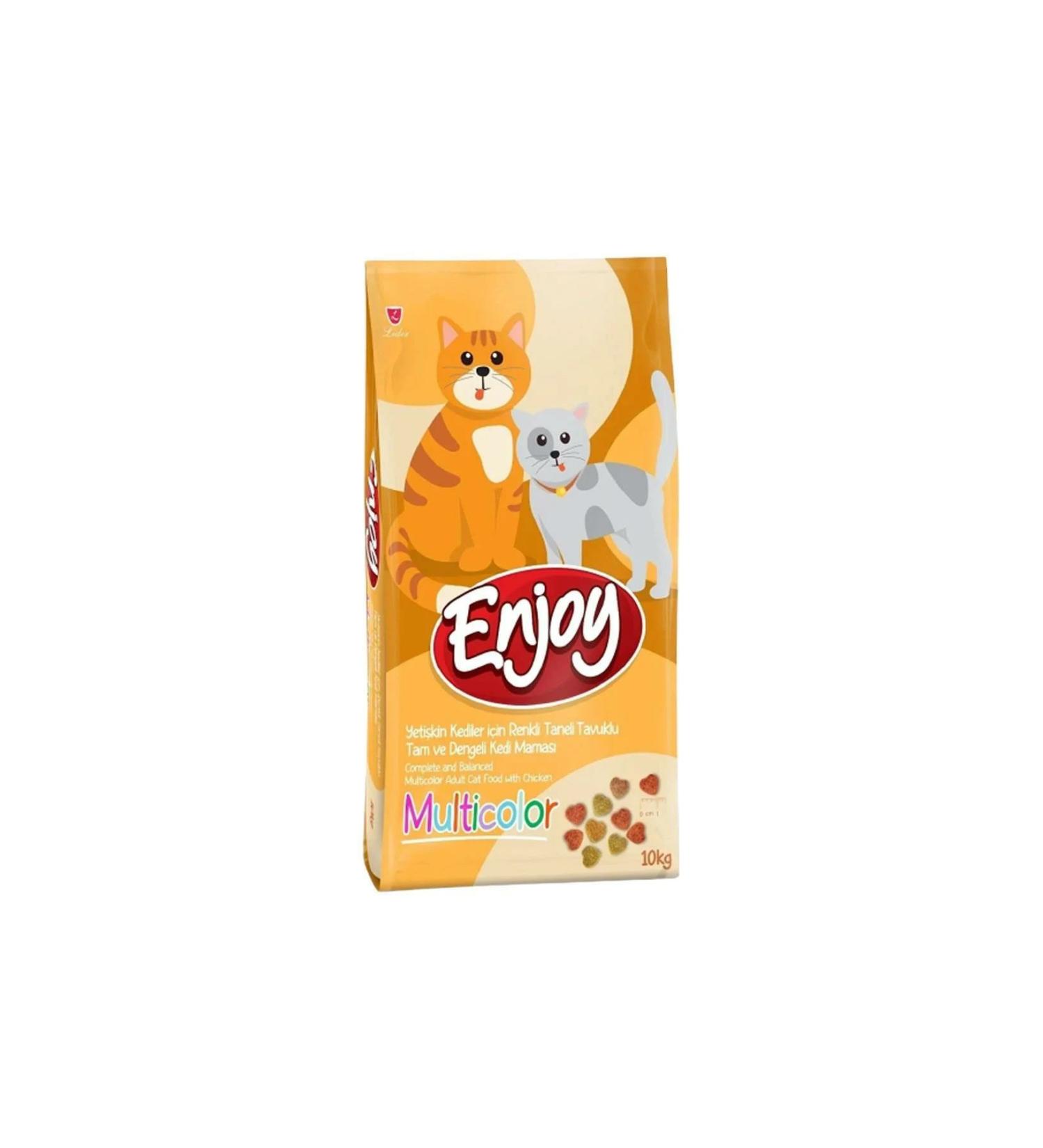 Enjoy Multicolor Colorful Chicken Adult Cat Food 10kg - Buy Online on GoSupps.com