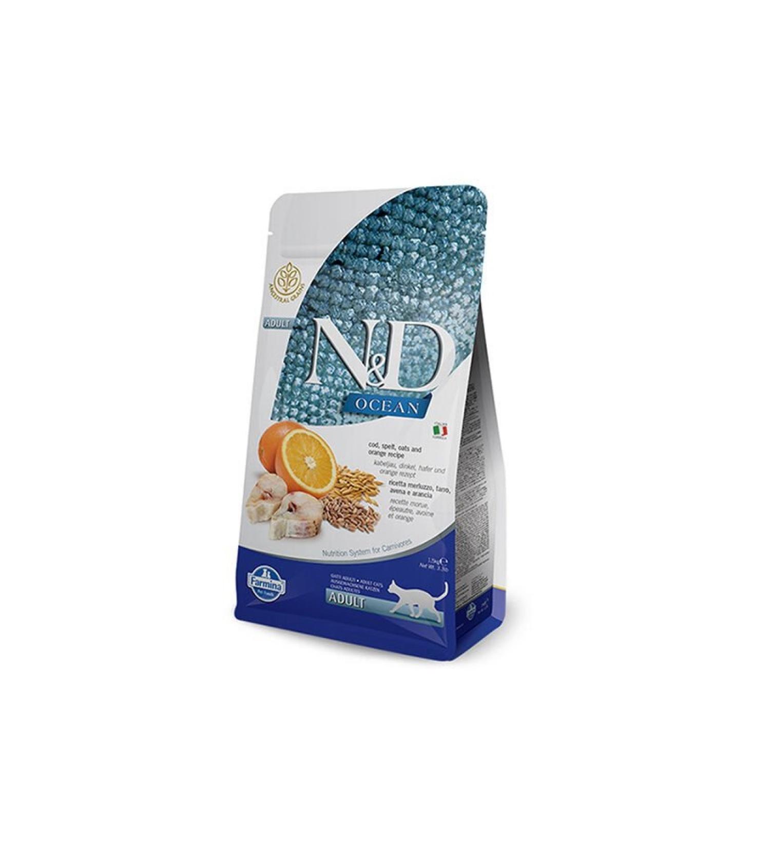 UDMK STORE ND Ocean Low Grain Cod Adult Cat Food 1.5 Kg