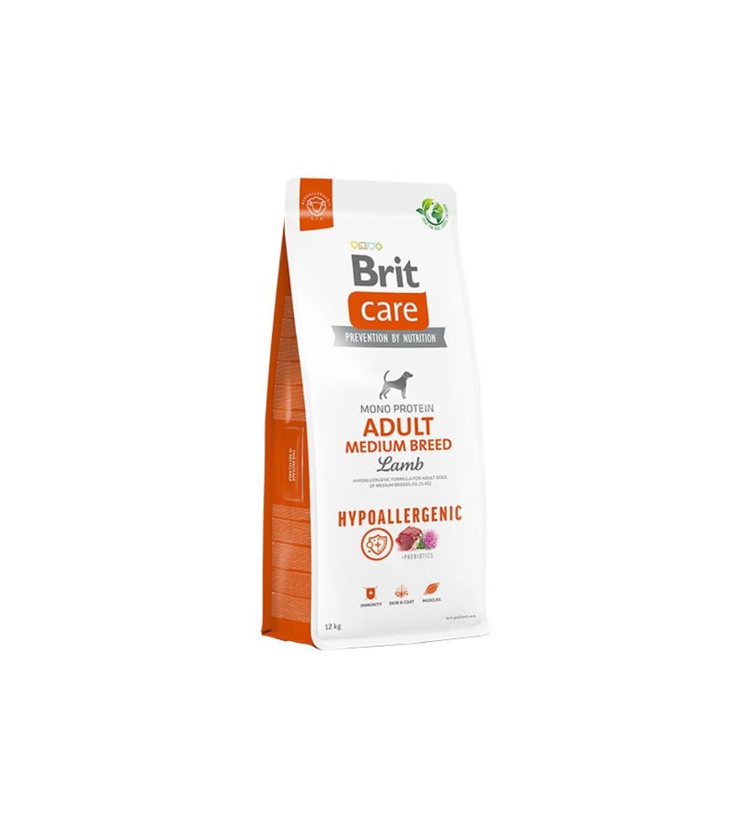 UDMK STORE Brit Care Hypo-Allergenic Lamb Meat Medium Breed Adult Dog Food 12 Kg