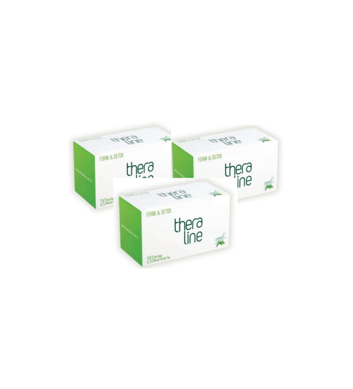 Theraline Form & Detox Herbal Tea Filter Bags (3 Boxes) 60 Pieces