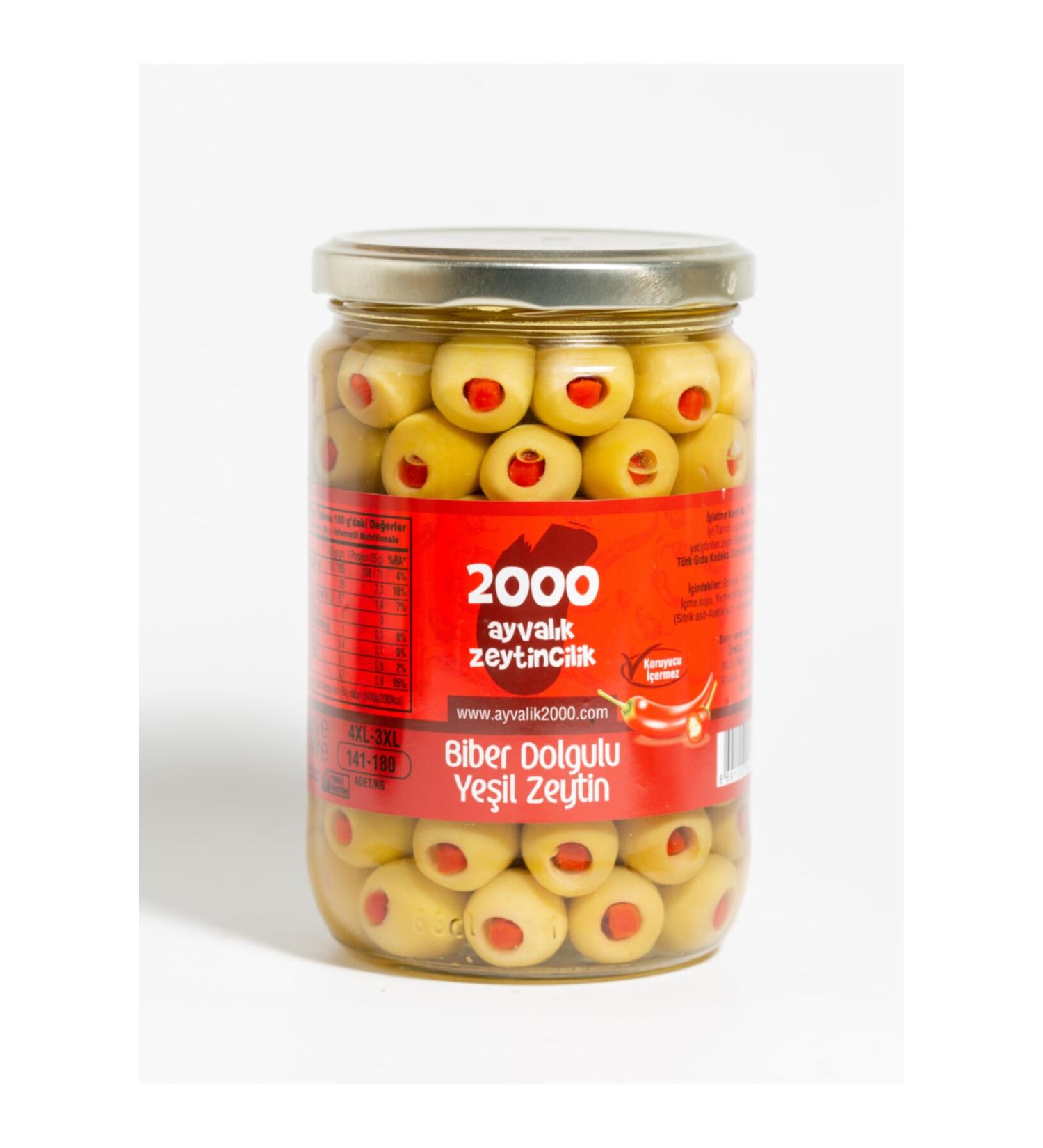 2000 AYVALIK OLIVE GROWING Pepper Stuffed Green Olives 450 gr