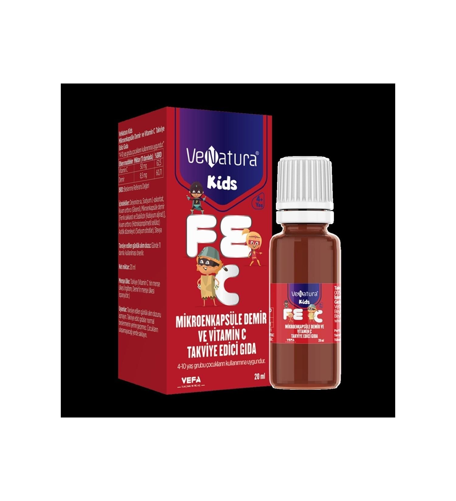 Venatura Kids Microencapsulated Iron and Vitamin C 20 ml 300 Drops