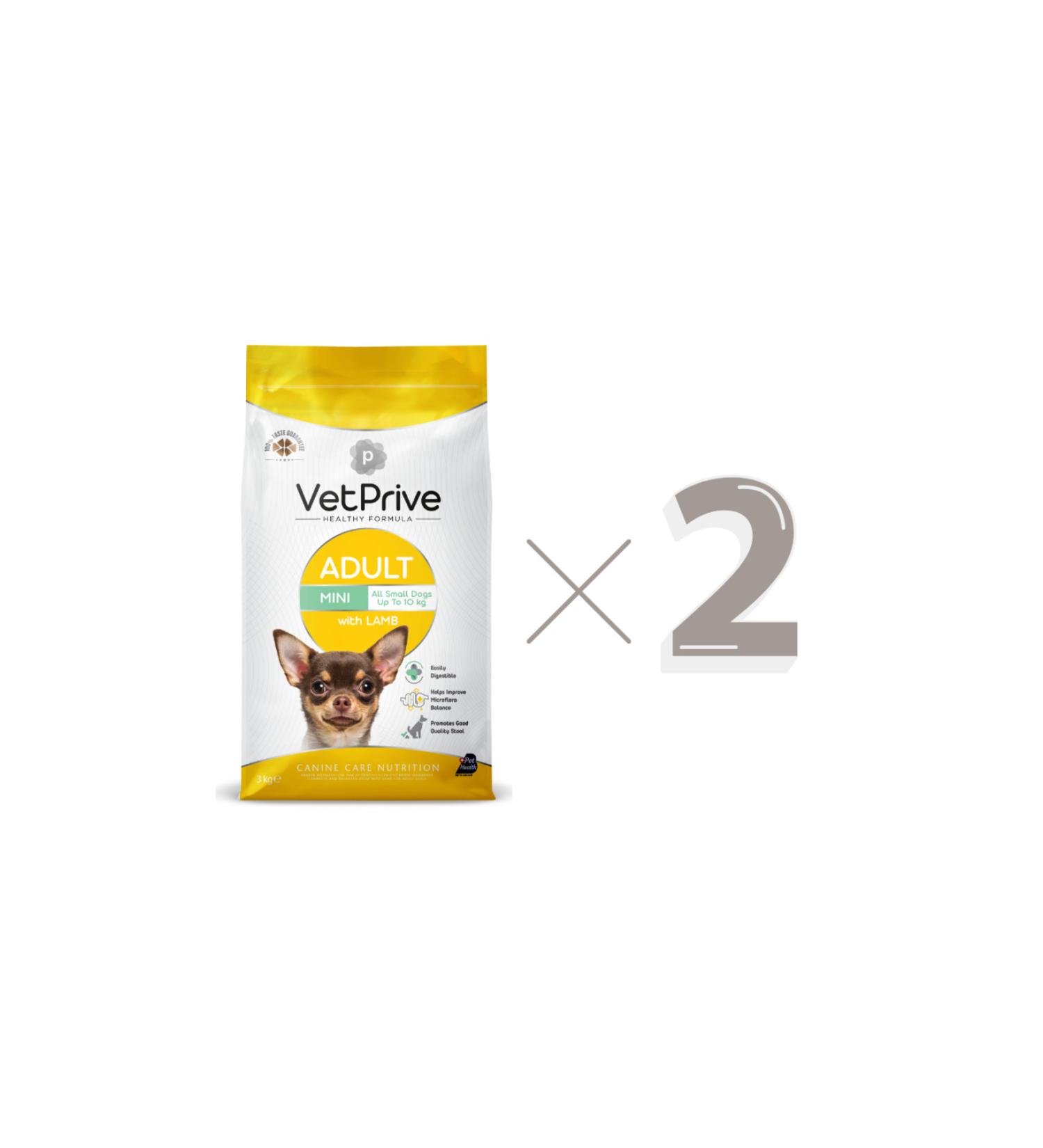 VetPrive Mini and Small Breed Adult Dog Food Lamb 3 kg x 2 Pieces