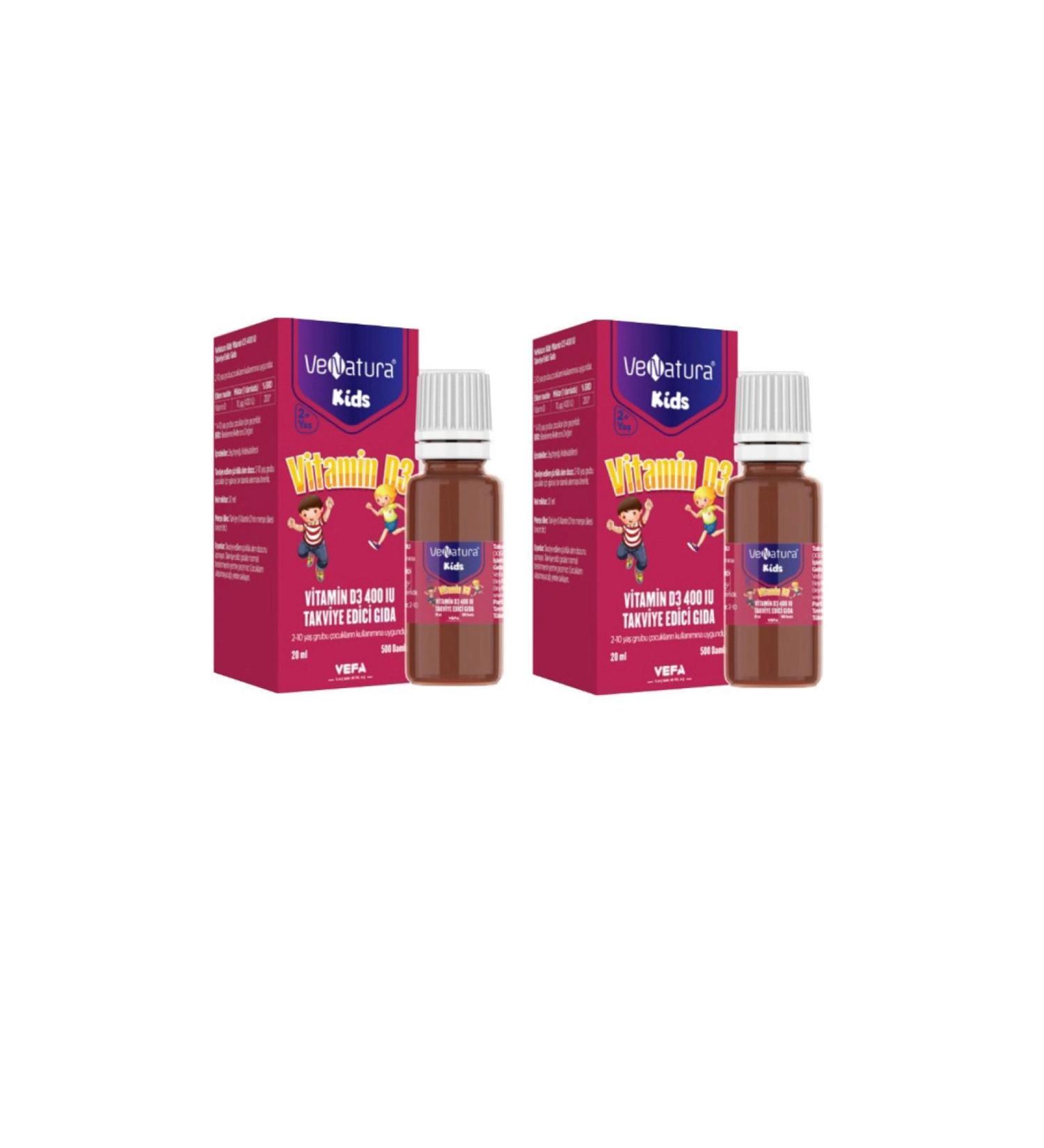 Venatura Kids Vitamin D3 400 Iu Food Supplement 20 ml Drops X2 Pieces
