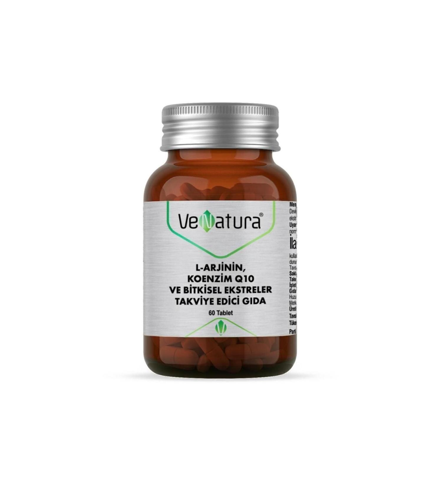 Venatura L-arginine Coenzyme Q10 and Herbal Extracts Food Supplement