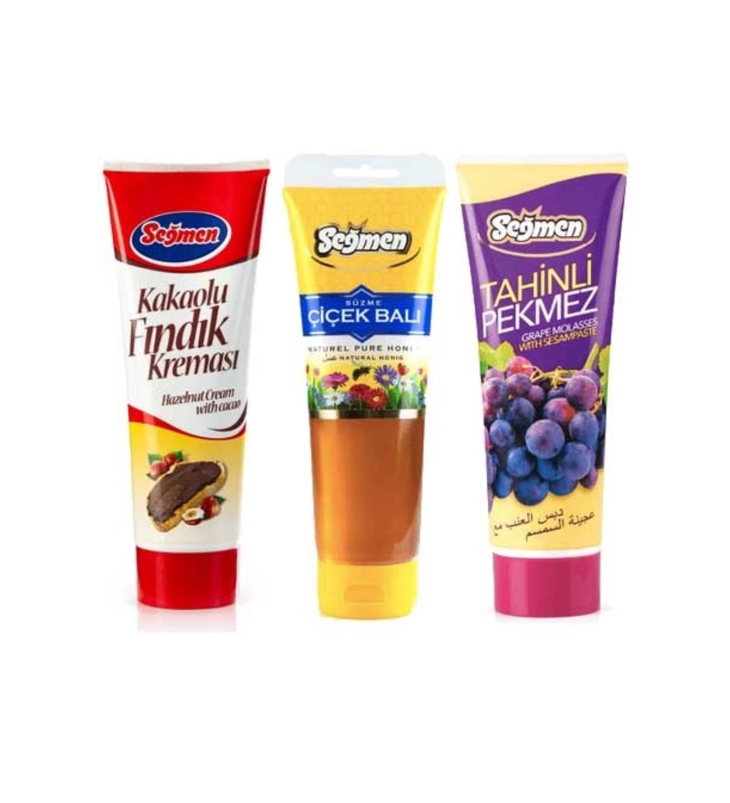 Se men Tahini Molasses Flower Honey and Cocoa Hazelnut Paste (3 pieces) Tube