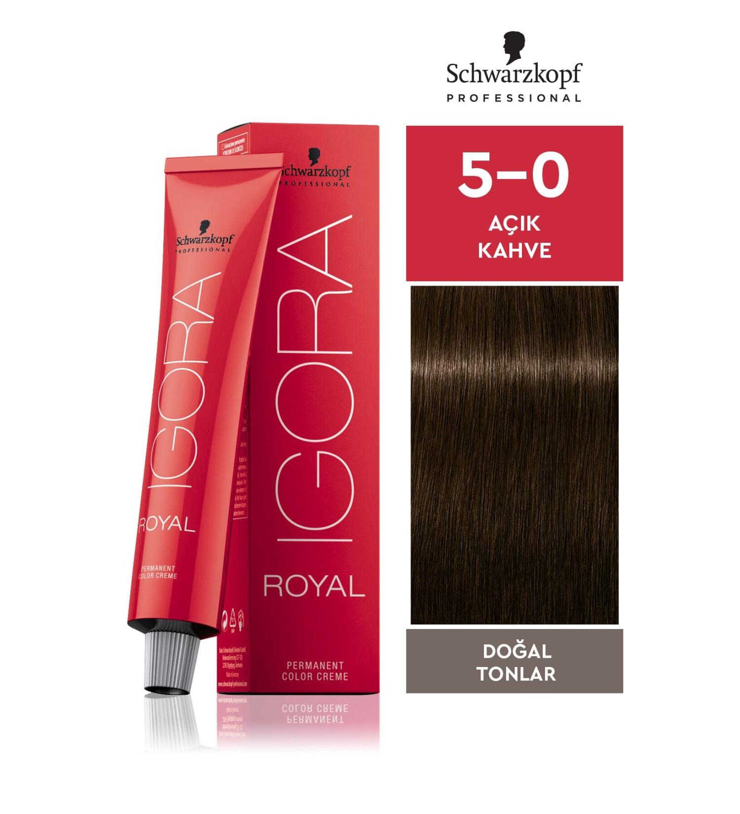 Igora Royal Natural Tones 5-0 Light Brown Hair Dye 60ml - Buy Online on GoSupps.com