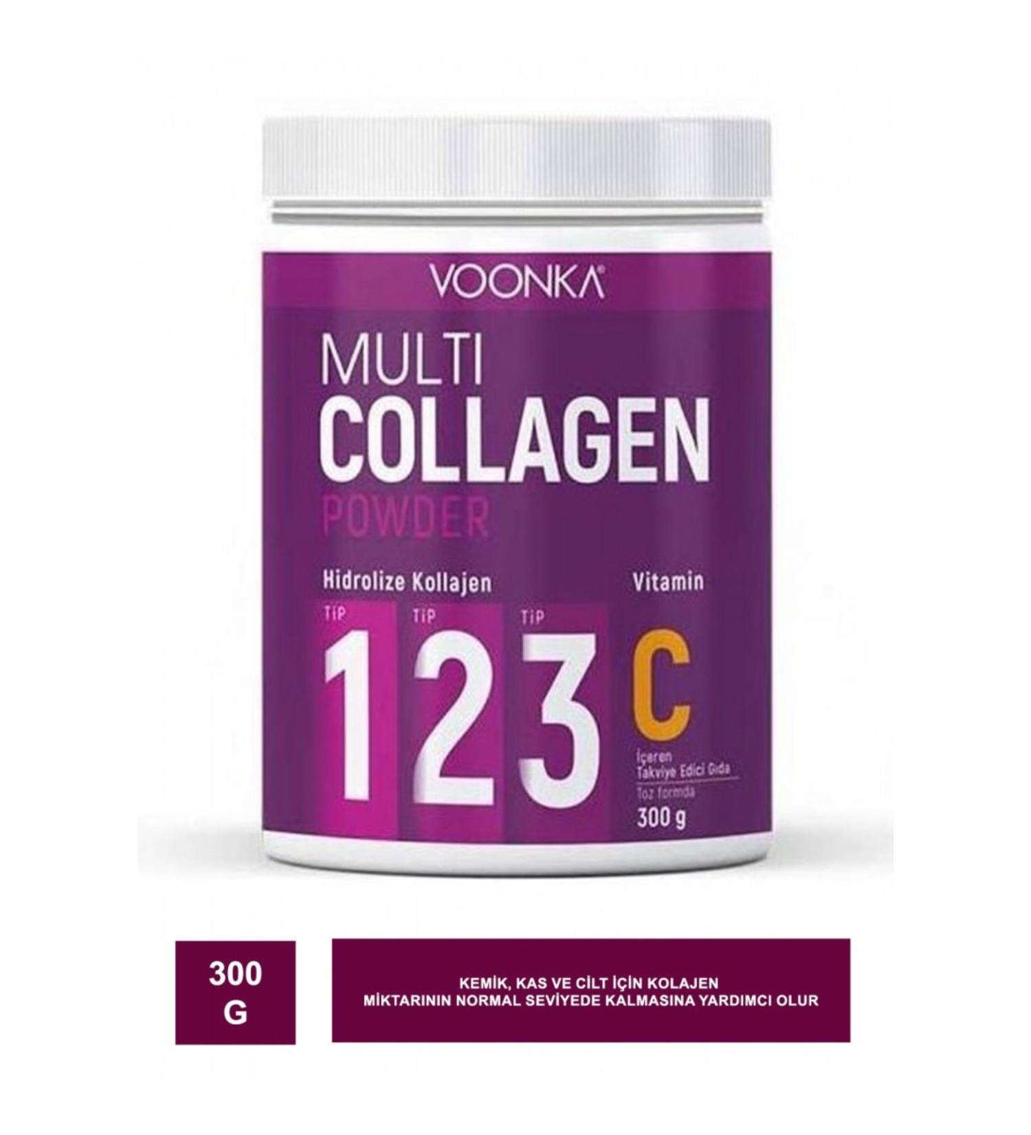 Voonka Multi Collagen Powder Vitamin C Containing Supplementary Food 300 gr