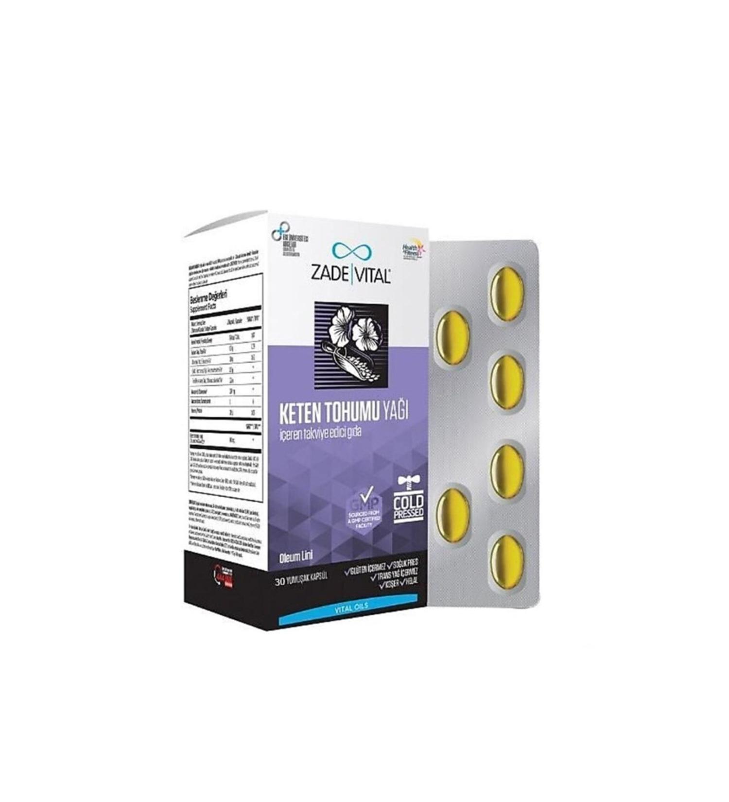 Zade Vital Flaxseed Oil Blister 30 Herbal Capsules