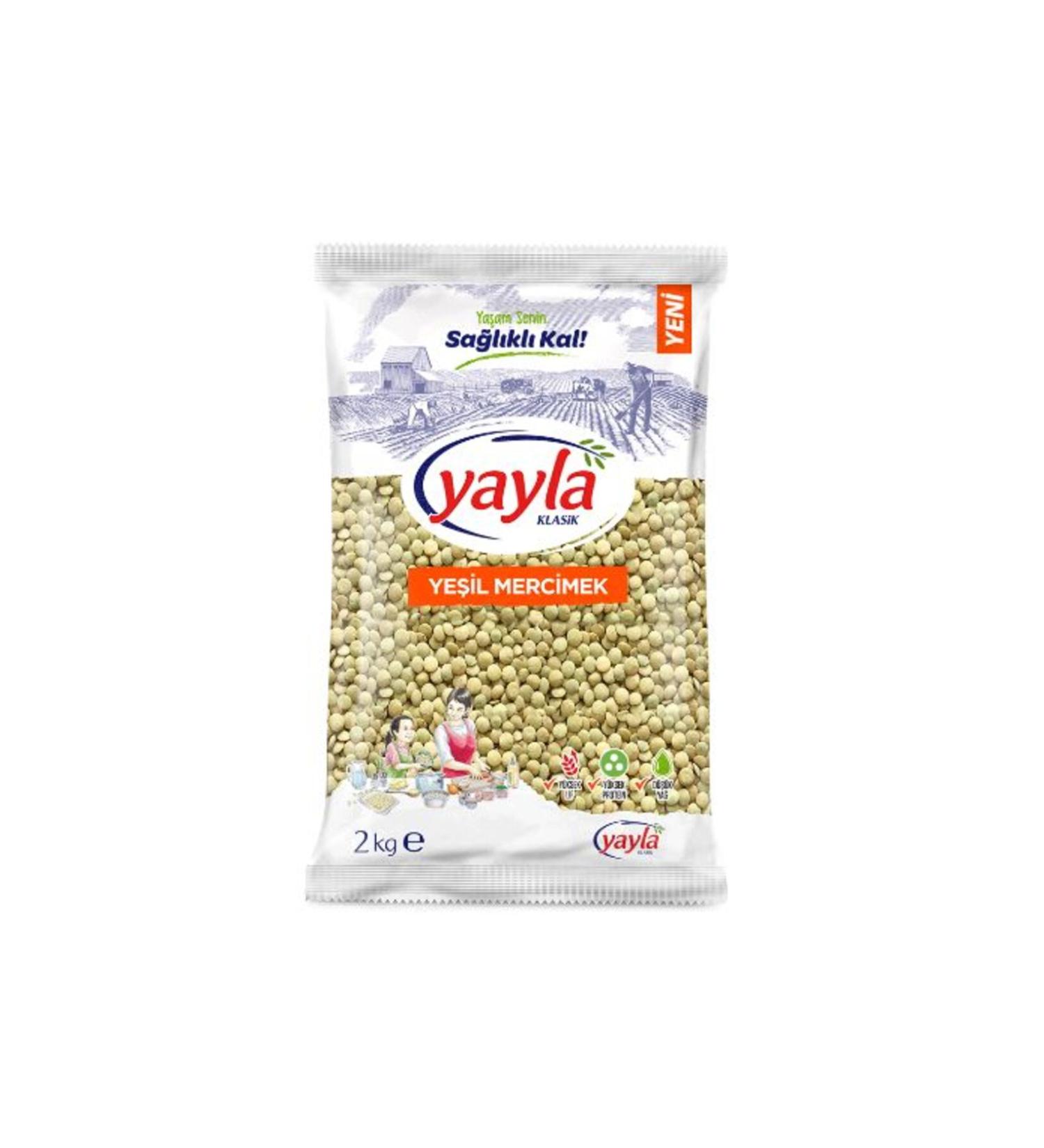 Yayla Legumes Yayla Green Lentils 2000 Gr. (LEGUMES) (4 PIECES)