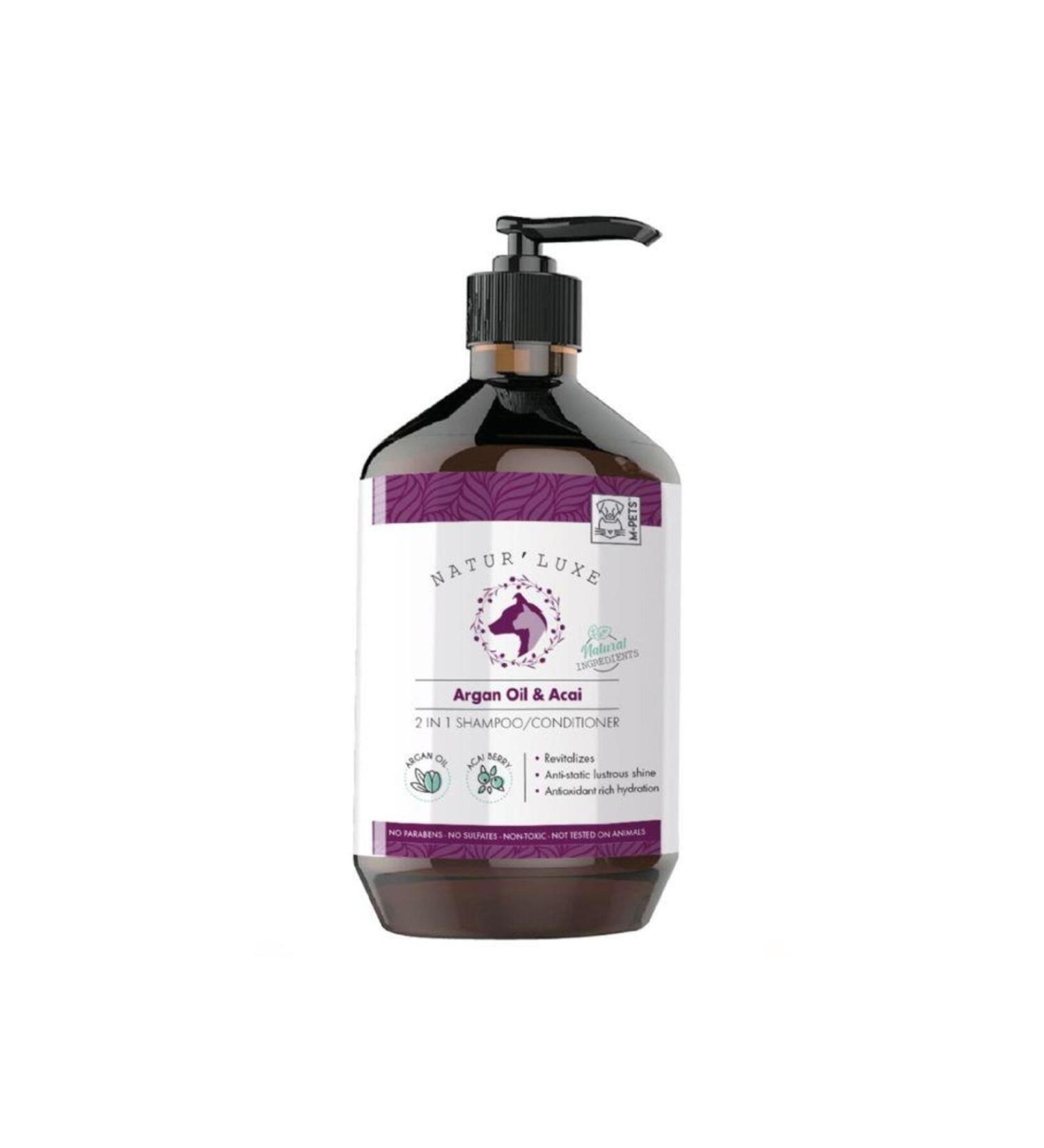 M-PETS Naturluxe Argan Oil and Acai Dog Shampoo and Conditioner 500 ml