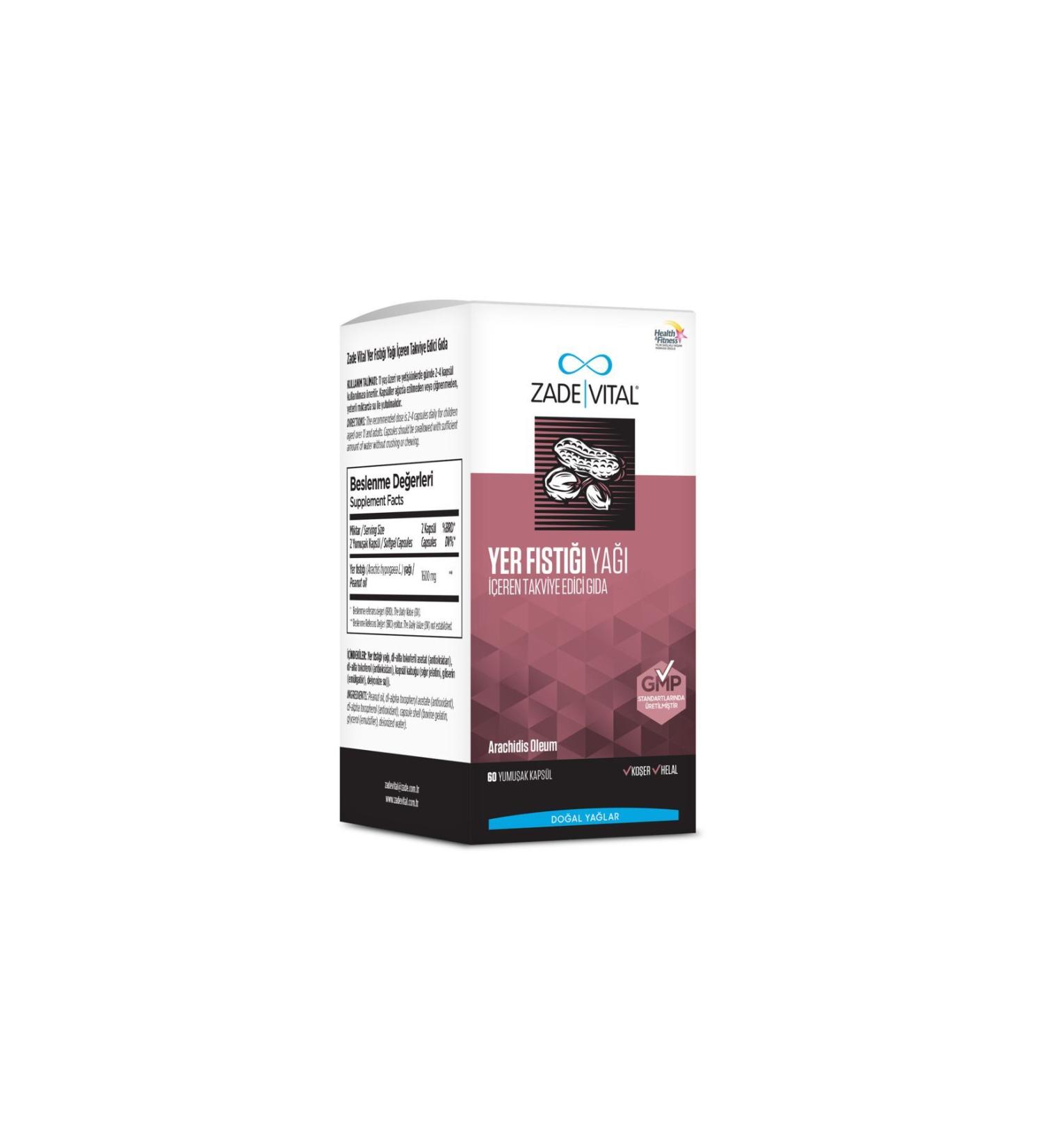 Zade Vital Peanut Oil 800 mg 60 Capsules
