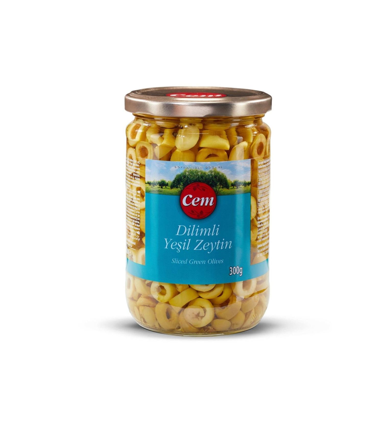 Cem Sliced Green Olives 300 gr Package (3 PIECES)