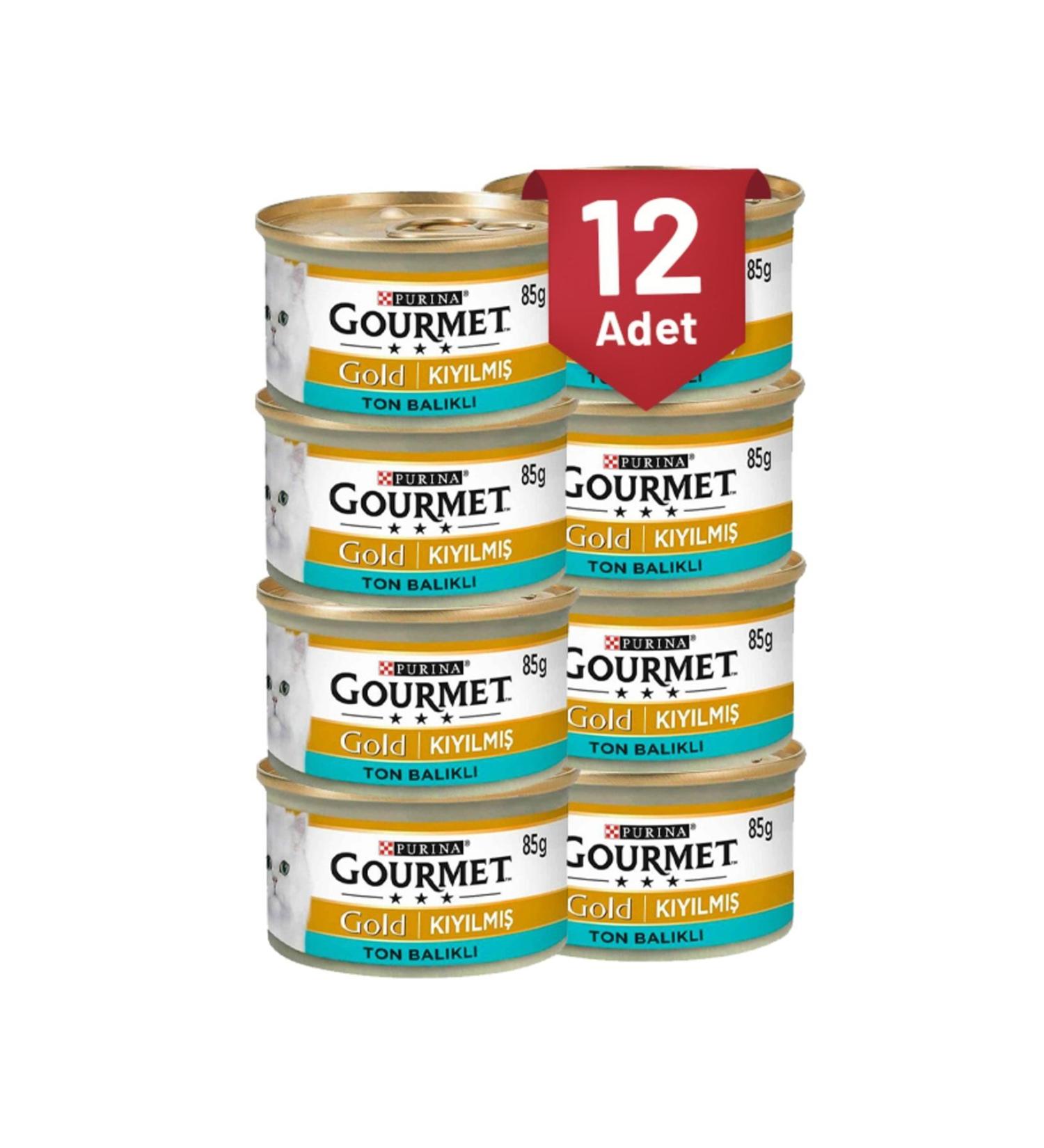 Gourmet Canned Cat Food with Chopped Tuna 85 Gr X 12 Pieces