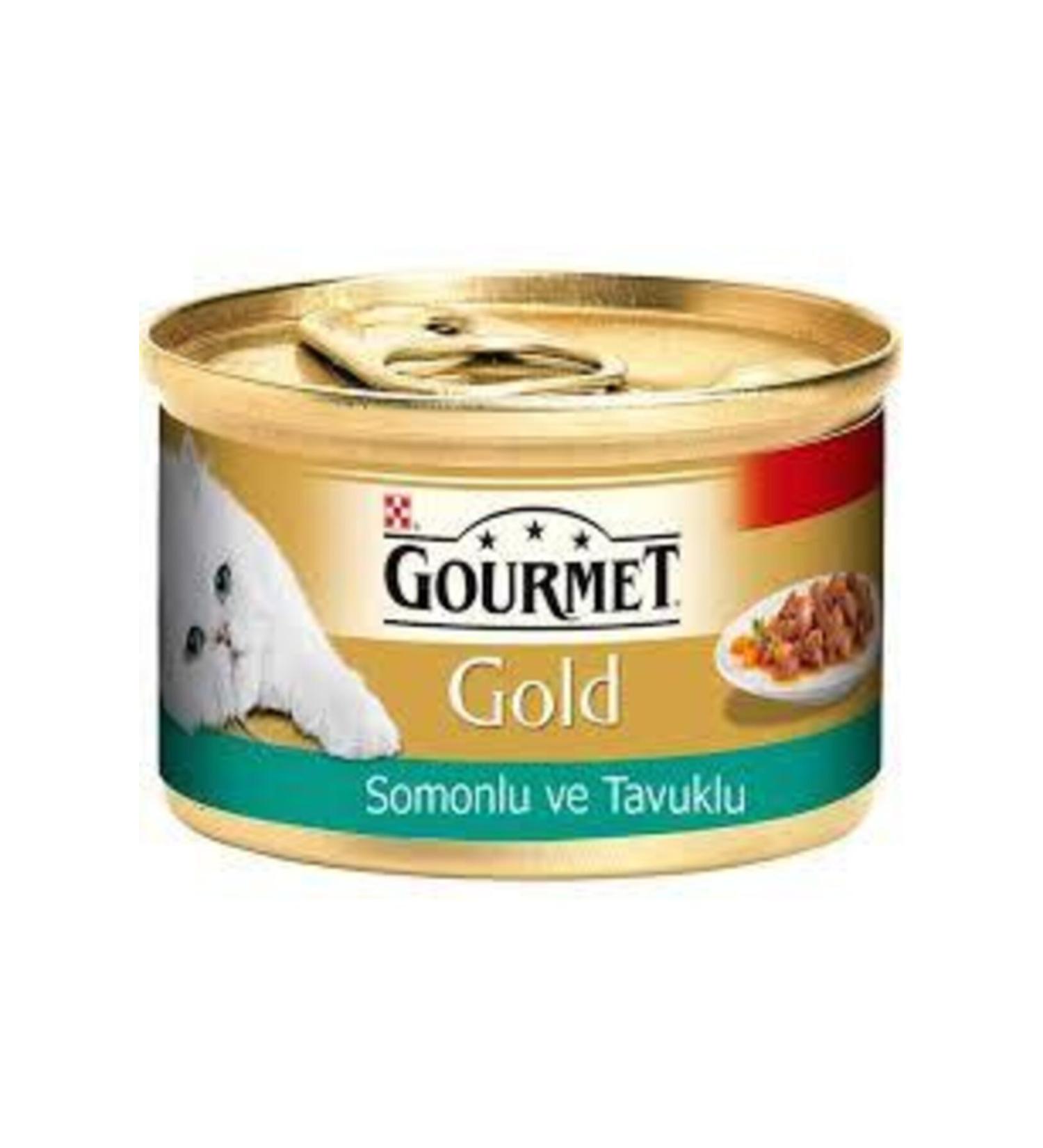 Gourmet Gold Canned Cat Food with Salmon and Chicken 85 gr X 24 Pieces